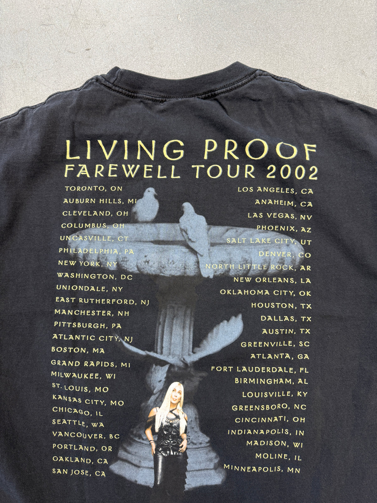 2002 CHER LIVING PROOF FAREWELL TOUR TEE (AAA TAG)