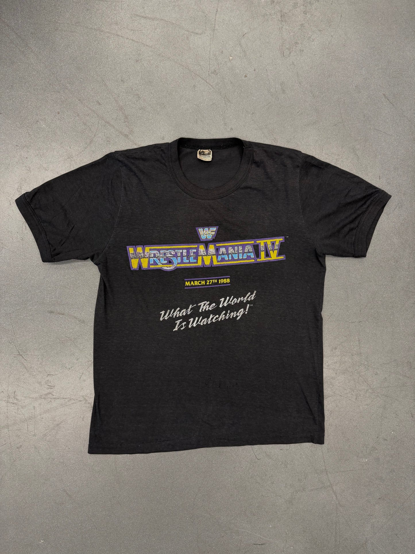 1988 WRESTLEMANIA IV FADED THIN TEE (INTELLECTUAL TAG)