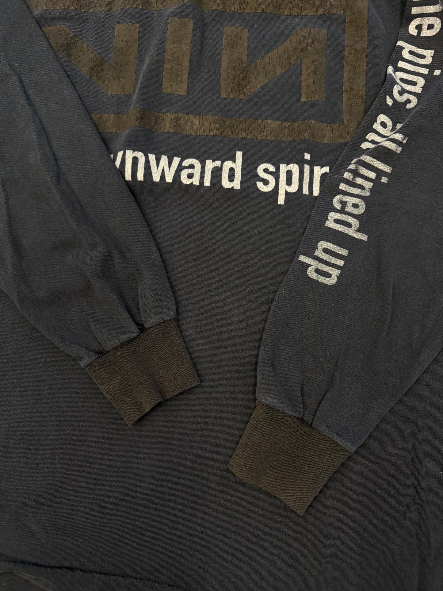 1994 NINE INCH NAILS THE DOWNWARD SPIRAL SELF DESTRUCT HALO EIGHT LONG SLEEVE TEE (PULLED TAG)