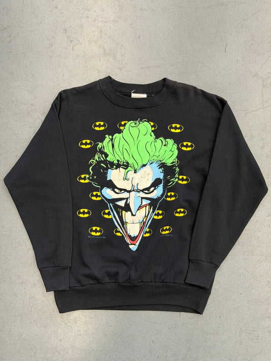 1989 VINTAGE JOKER WITH BATMAN LOGOS CREWNECK (DIVISION 1 TAG)