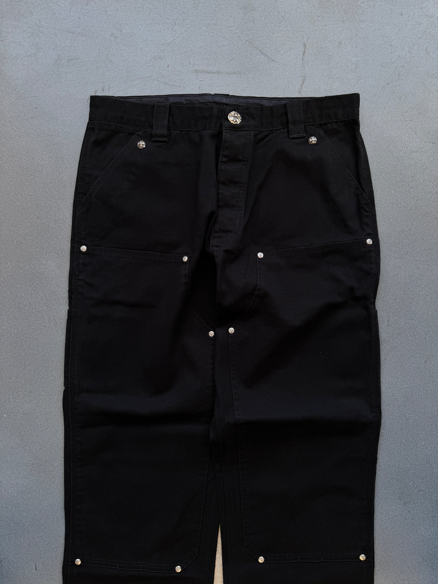 CHROME HEARTS CARPENTER DOUBLE KNEE HEAVYWEIGHT CANVAS PANTS (34) (NEW)