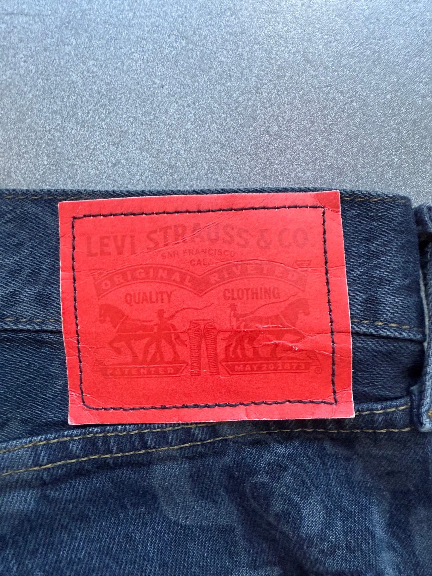 LEVI'S X VERDY CUSTOM ART BASEL JEANS RED BACK TAB