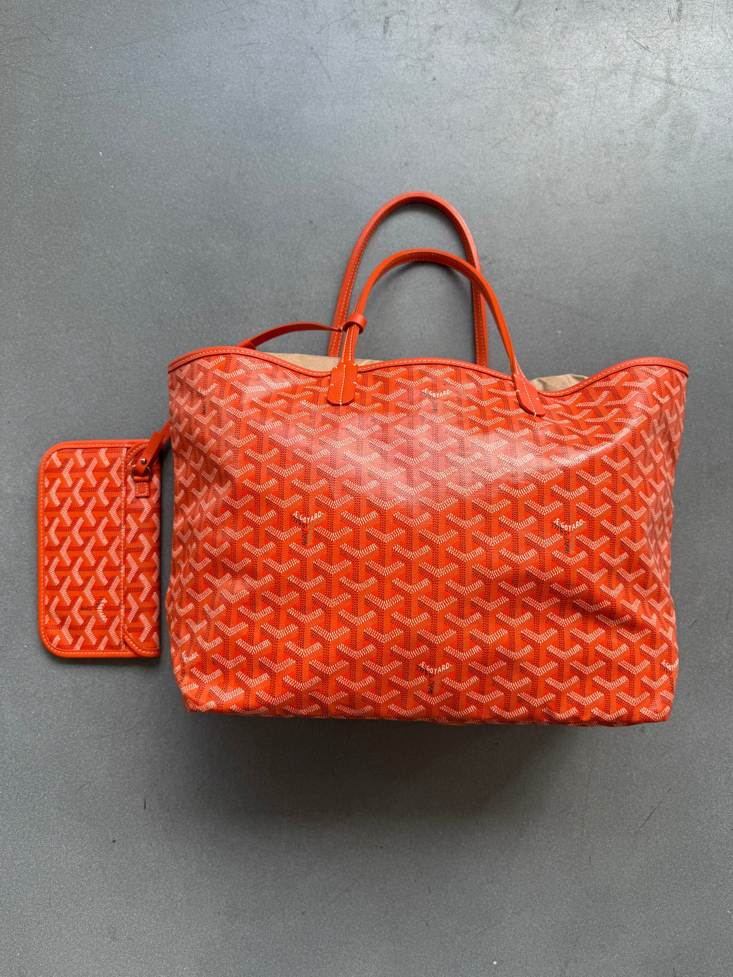 GOYARD SAINT LOUIS COATED CANVAS TOTE BAG (ORANGE)