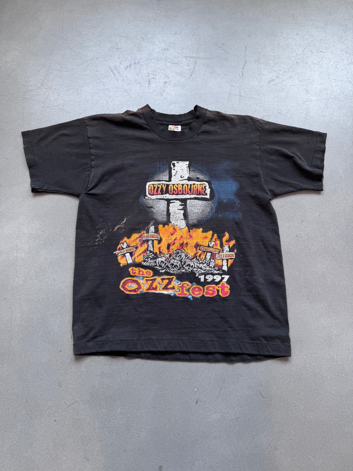 1997 OZZY OSBOURNE THE OZZFEST 'FULL LIVE SET BY' TEE (FOTL TAG)