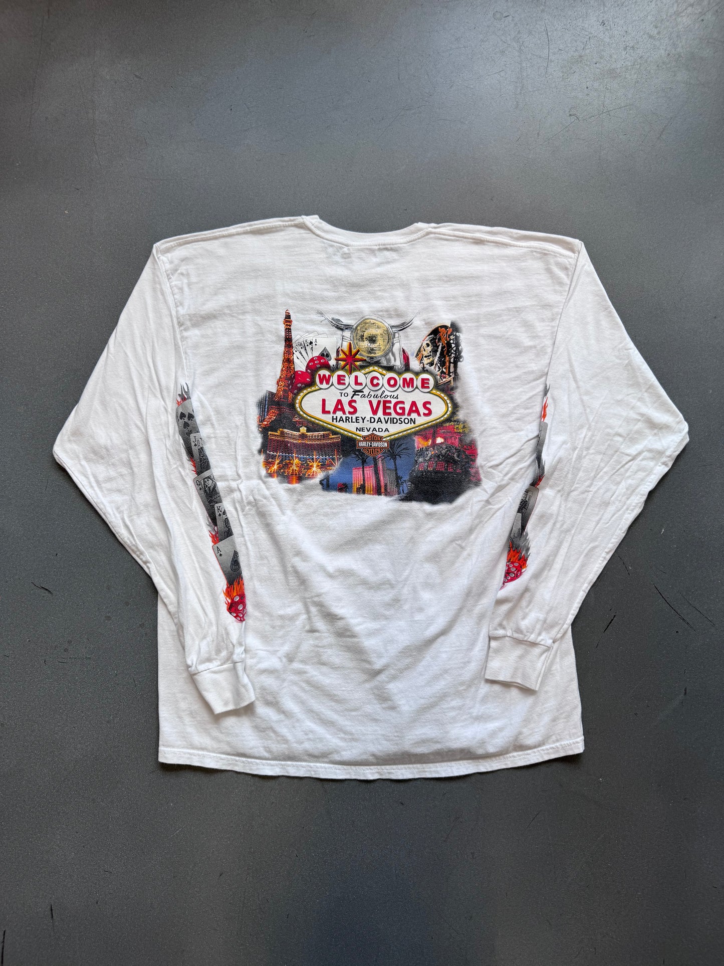 2005 HARLEY-DAVIDSON LAS VEGAS, NEVADA LS FLAMING CARDS TEE