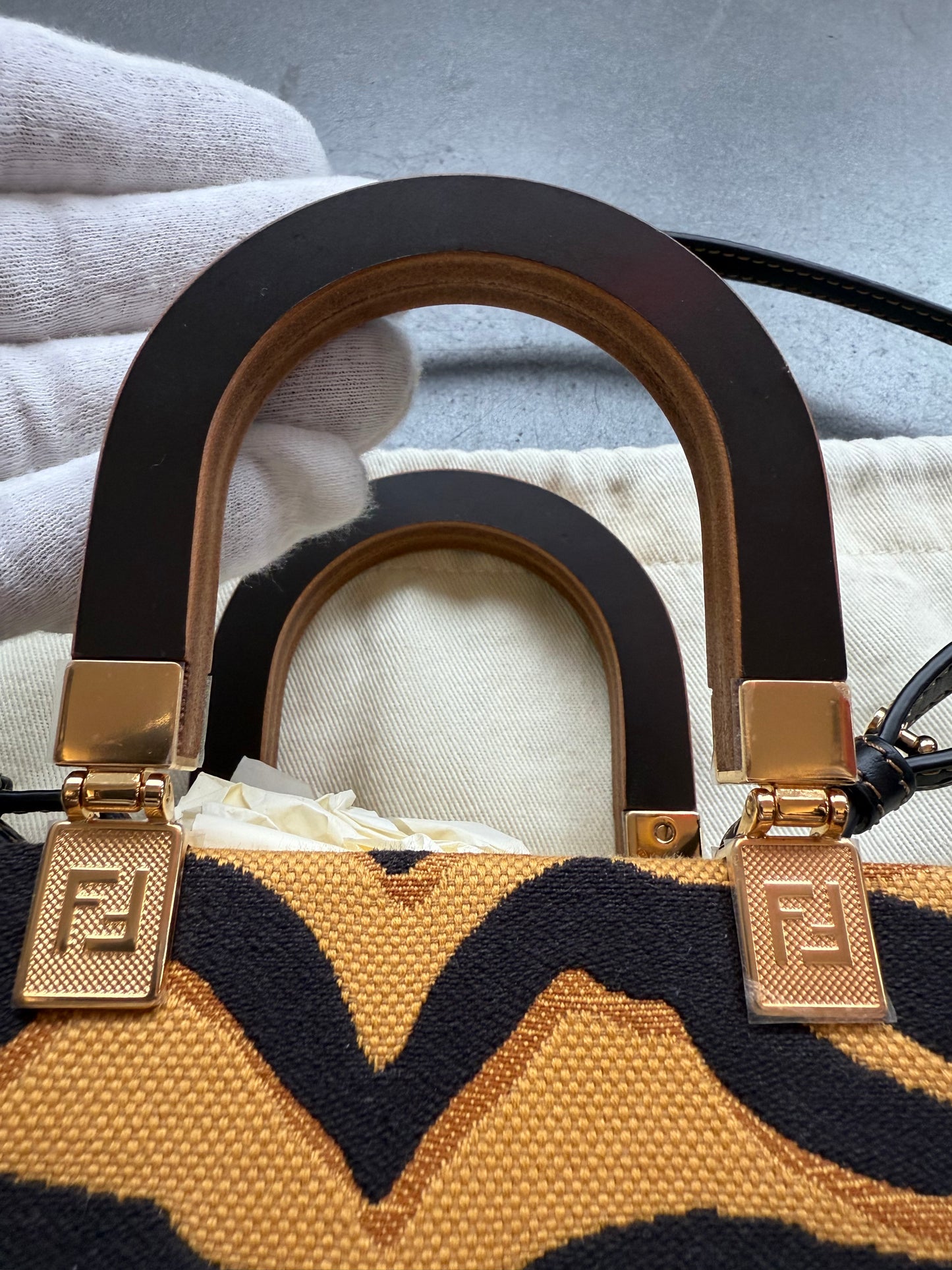 FENDI MINI SUNSHINE SHOPPER TOTE - TIGER (NEW WITH DUSTBAG) (TANIA)