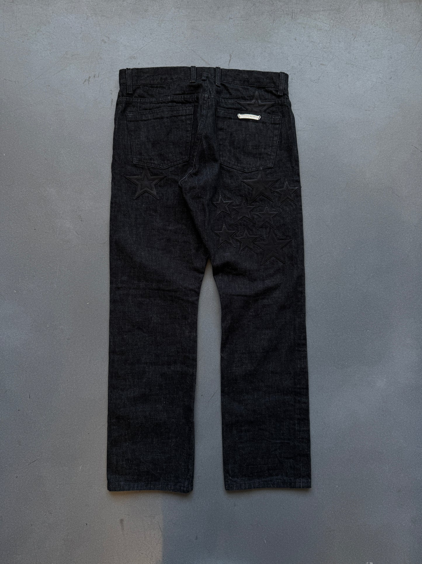 CHROME HEARTS SELVEDGE STAR JEANS - 33 BLACK