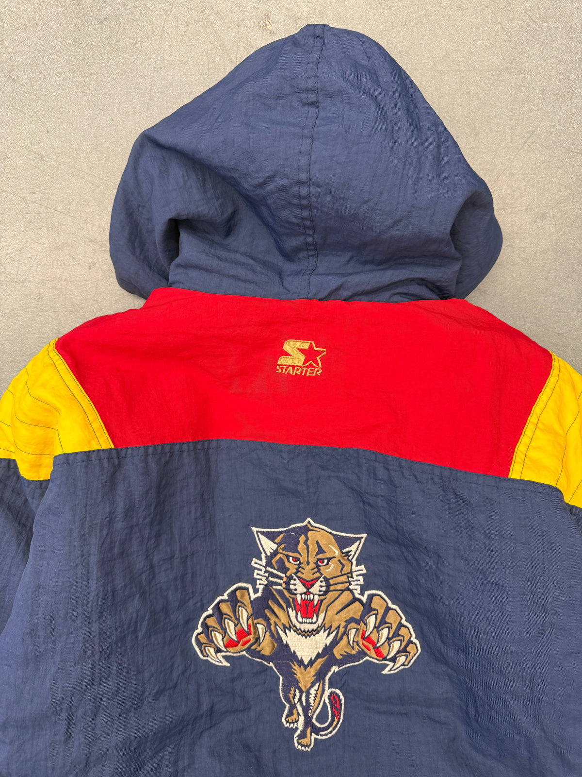 90S NHL FLORIDA PANTHERS STARTER HALF-ZIP PUFFER JACKET (GOLD EMBLEM)
