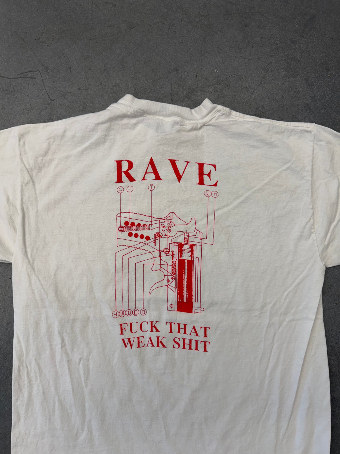 90'S ANTISEEN RAVE FUCK THAT WEAK SHIT BAND TEE (ALL SPORT TAG)