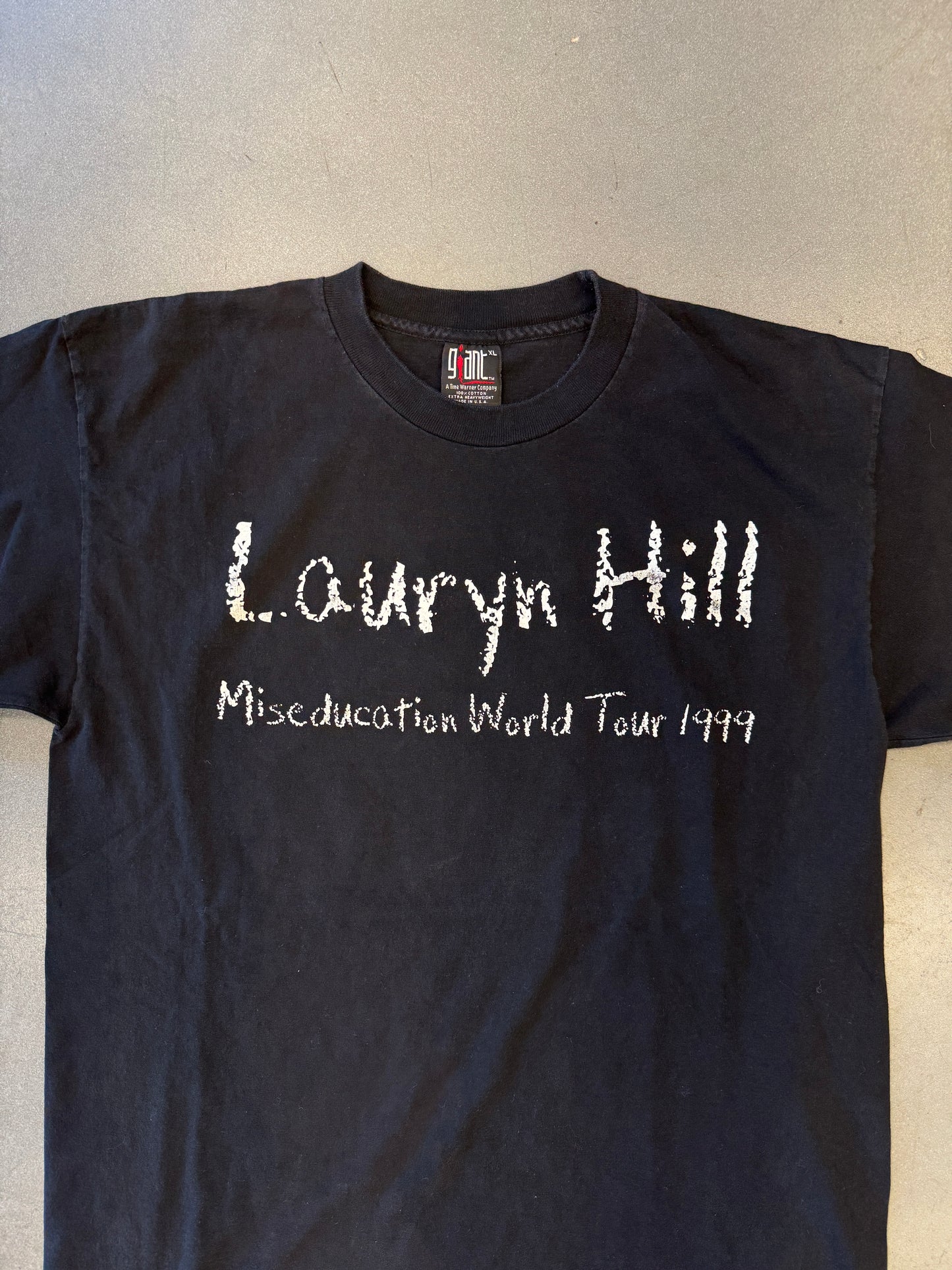 1999 LAURYN HILL MISEDUCATION TOUR CHALK SPELLOUT TEE (GIANT TAG)