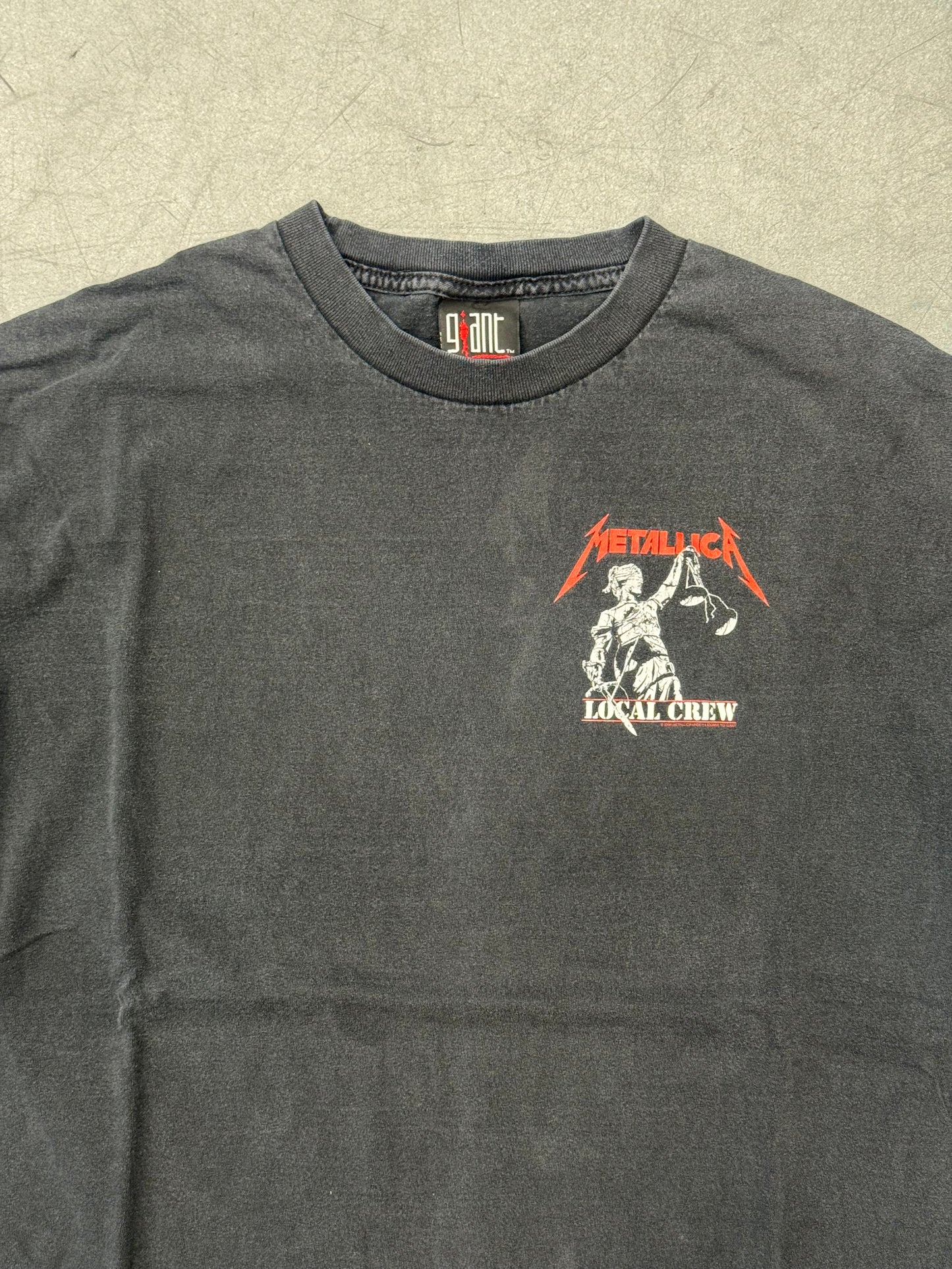 2000 METALLICA LOCAL CREW INJUSTICE FOR ALL TEE (GIANT TAG)