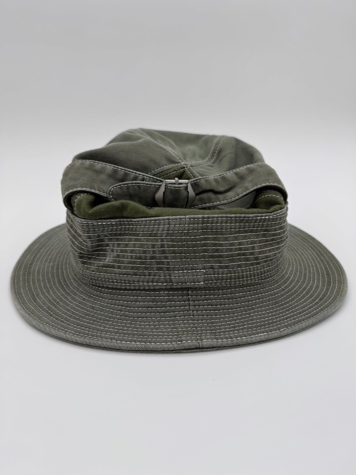 KAPITAL THE OLD MAN AND THE SEA CHINO BUCKET HAT OLIVE