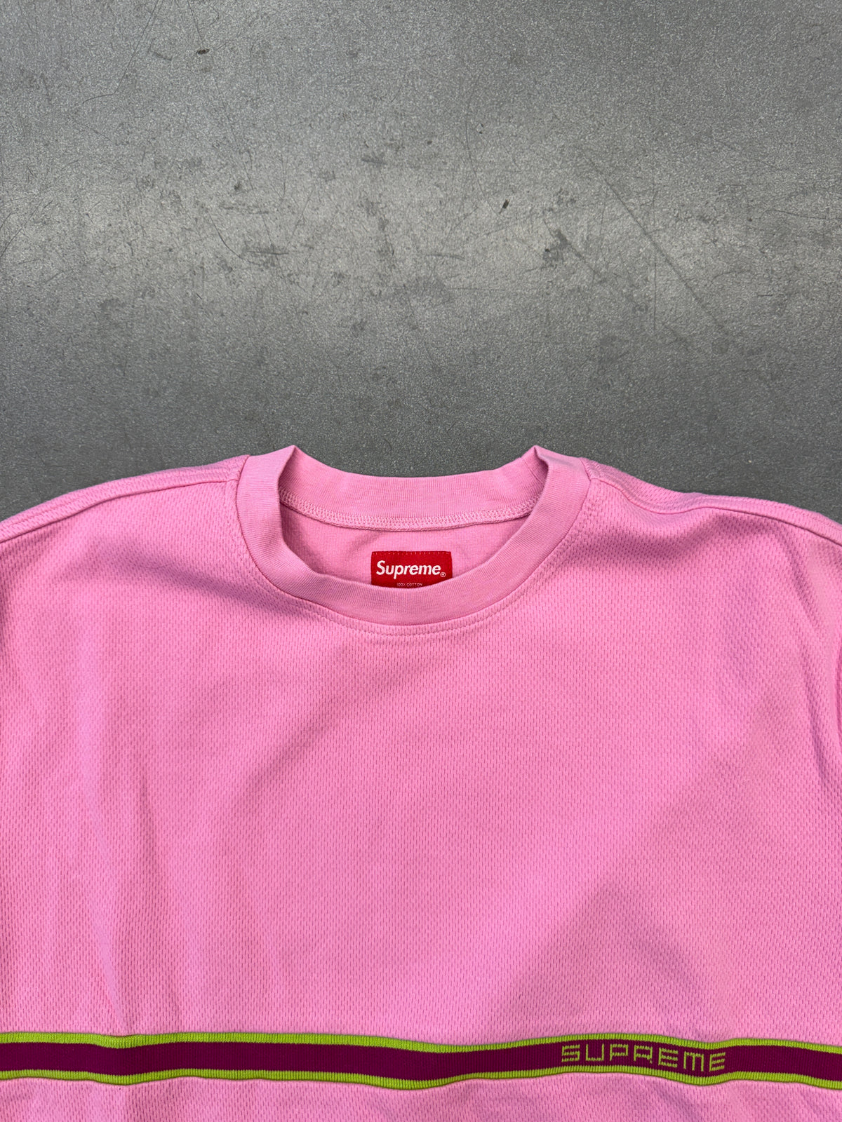 SS20 SUPREME KNIT STRIPE SS TOP - PINK