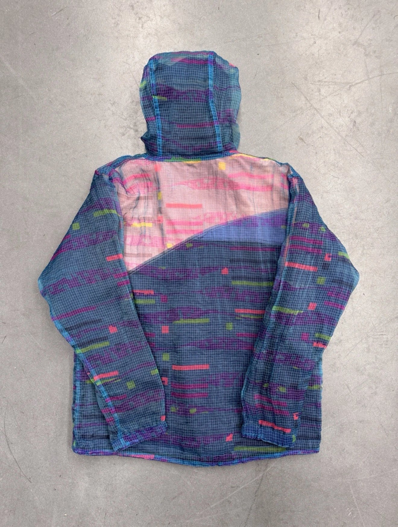 ‘90s NIKE REVERSIBLE AQUA GEAR MULTI GEAR QUARTER ZIP COLOFUL WINDBREAKER