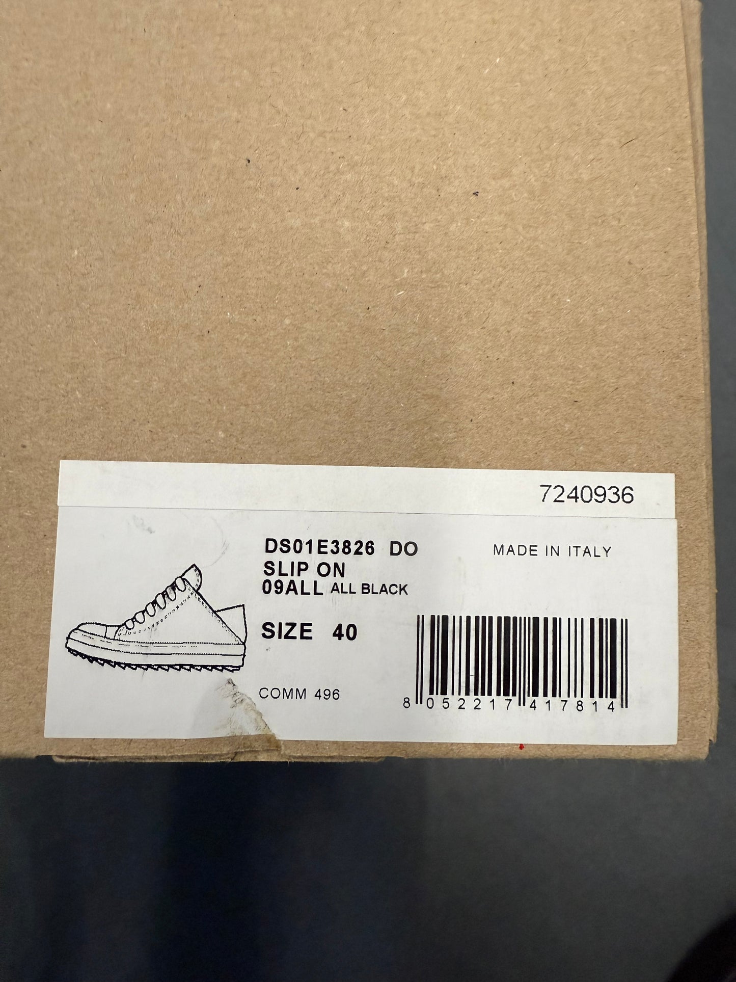 RICK OWENS DRKSHDW CANVAS SLIP ON SNEAKERS (WOMENS)