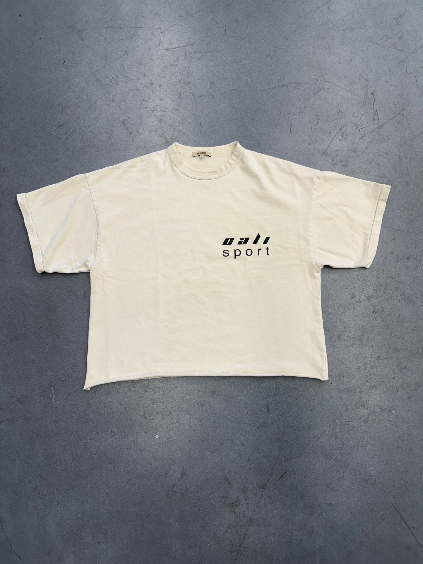 YEEZY SEASON 5 CROPPED CALI SPORT TEE - CREAM (S)