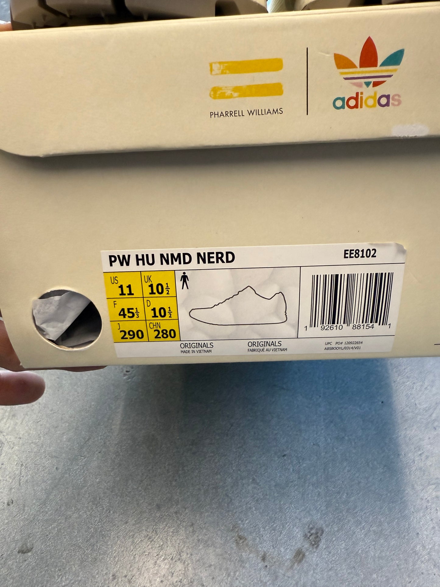 SIZE 11 ADIDAS NMD HU PHARRELL NERD CREAM (BRAND NEW WITH BOX)