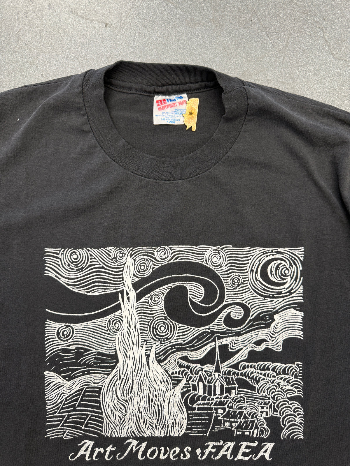 90'S ART MOVES FAEA VAN GOGH THE STARRY NIGHT TEE (HANES TAG)