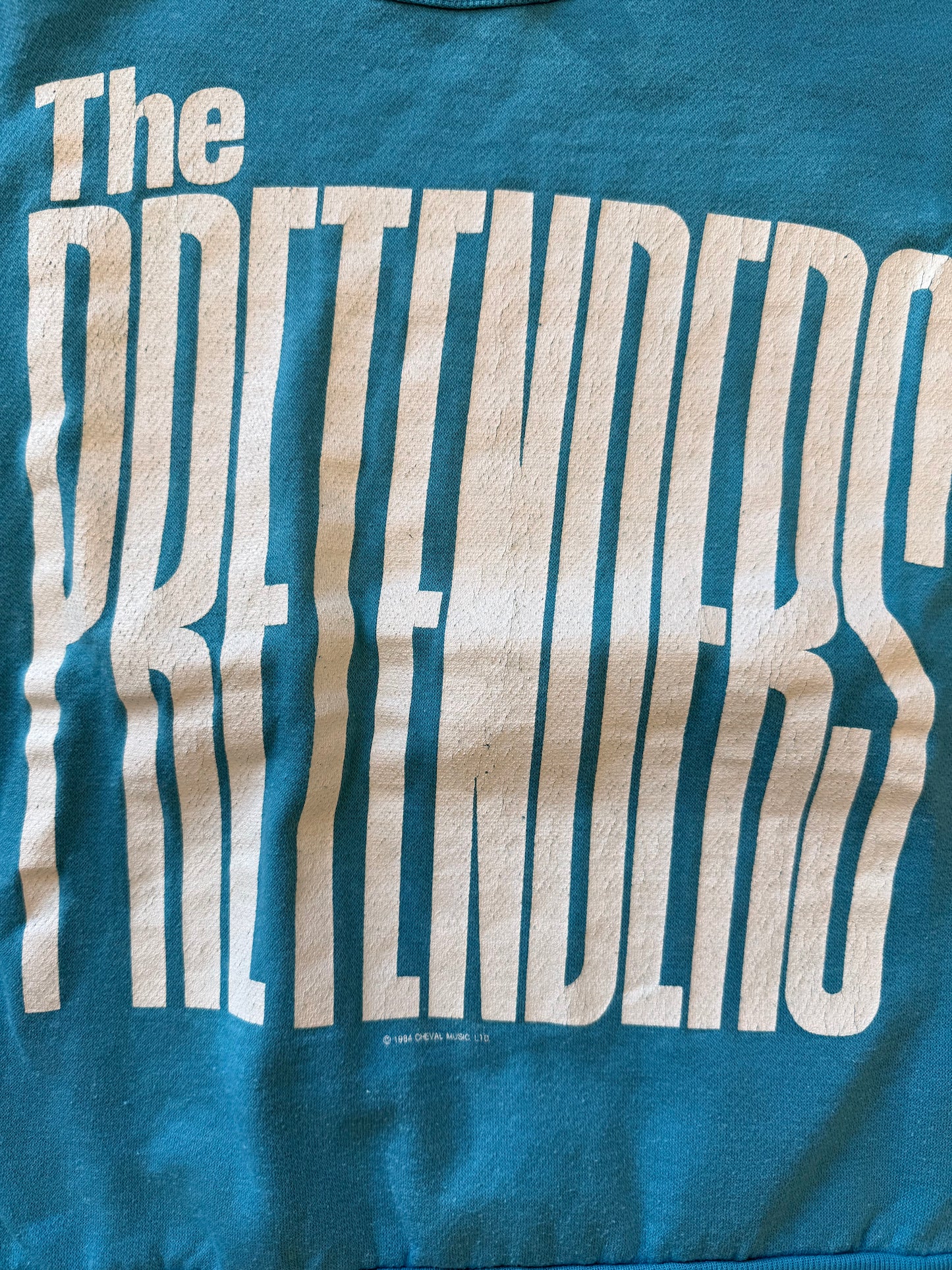 1984 THE PRETENDERS USA TOUR SLEEVELESS CREWNECK SWEATER TEE (TOUR TAG)