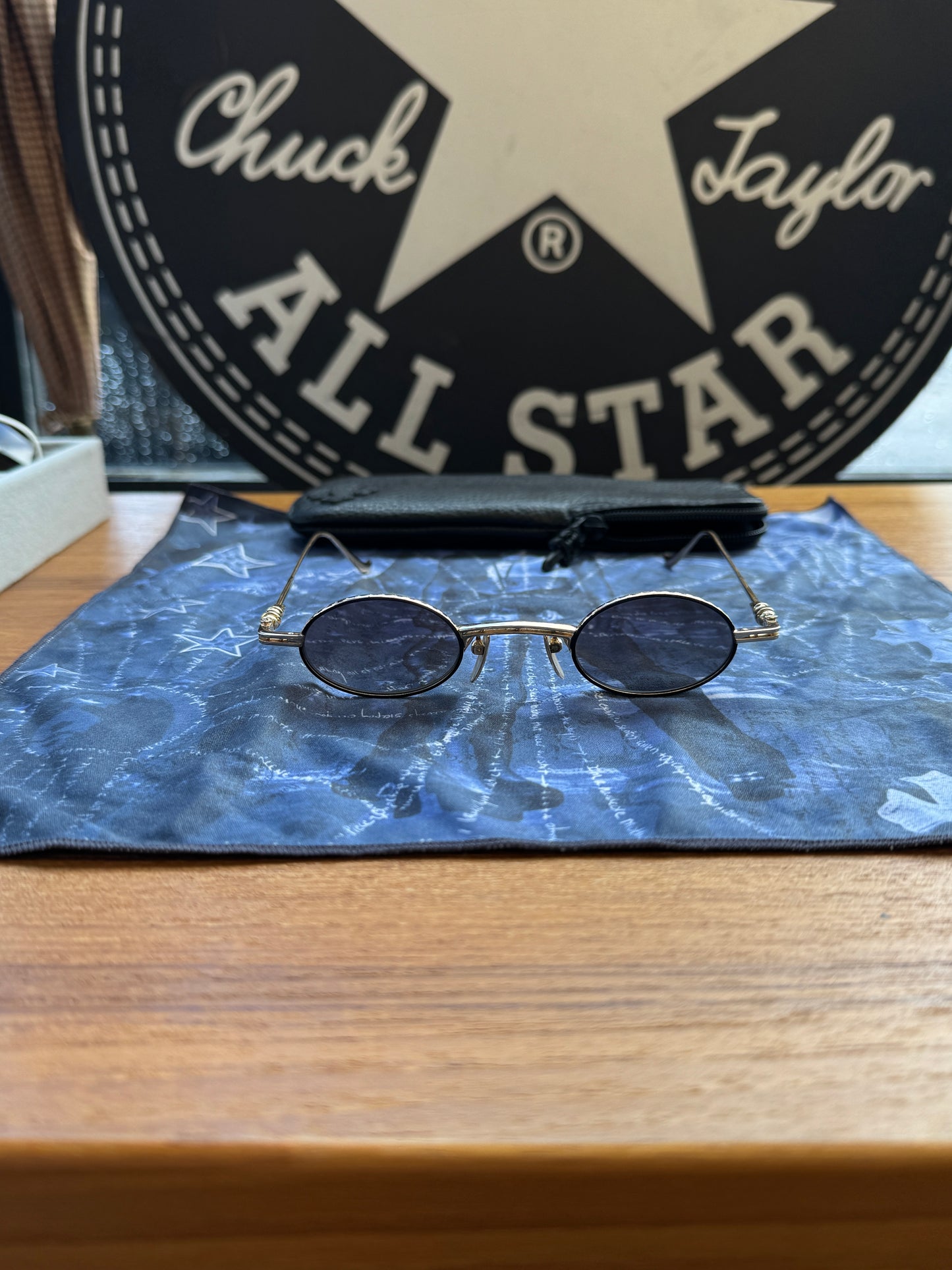 CHROME HEARTS LUX GOLD PLATED OVAL SUNGLASSES