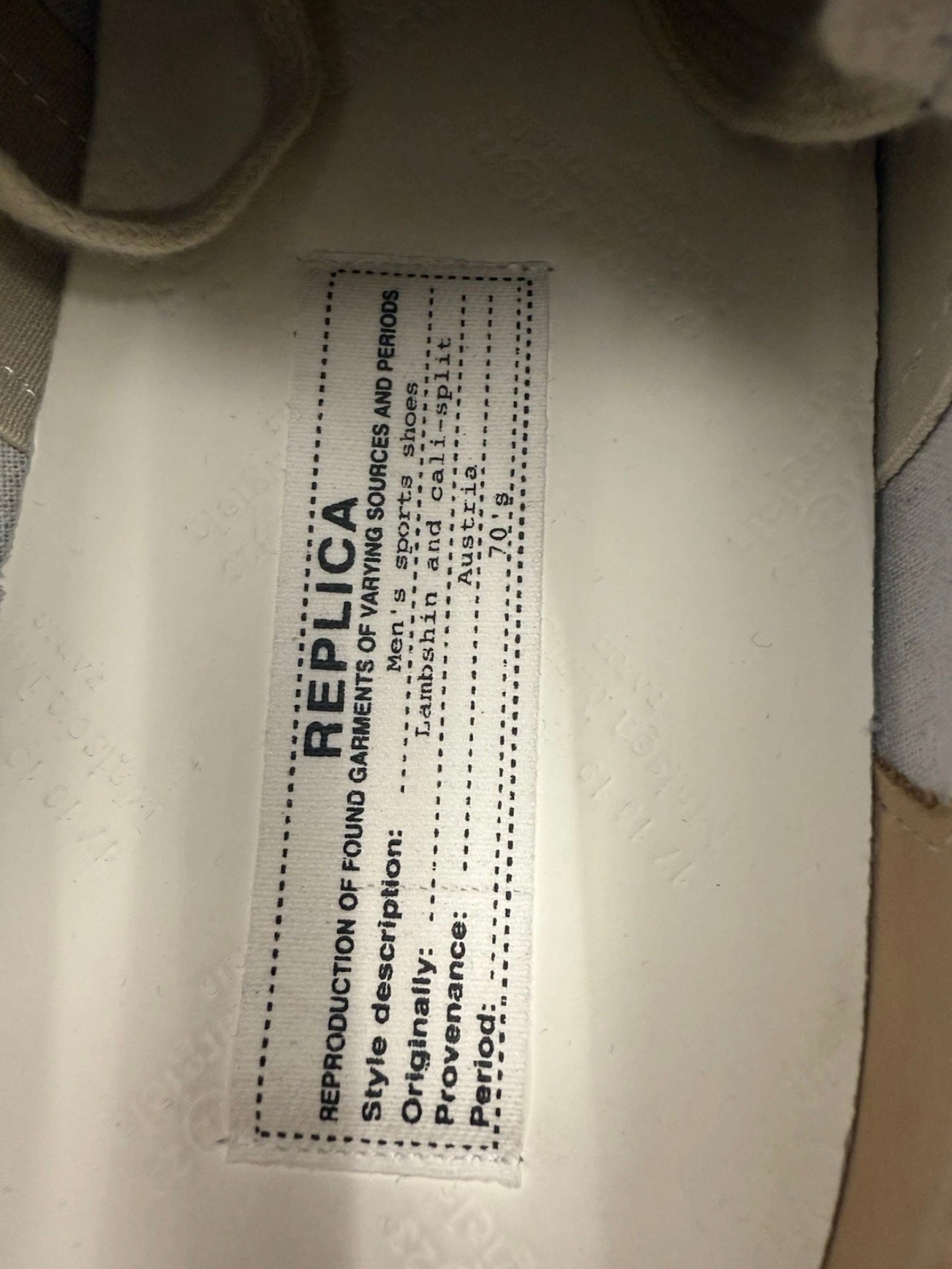 SIZE 41 MAISON MARGIELA REPLICA SNEAKERS - CLOUD (PRE-OWNED WITH BOX)