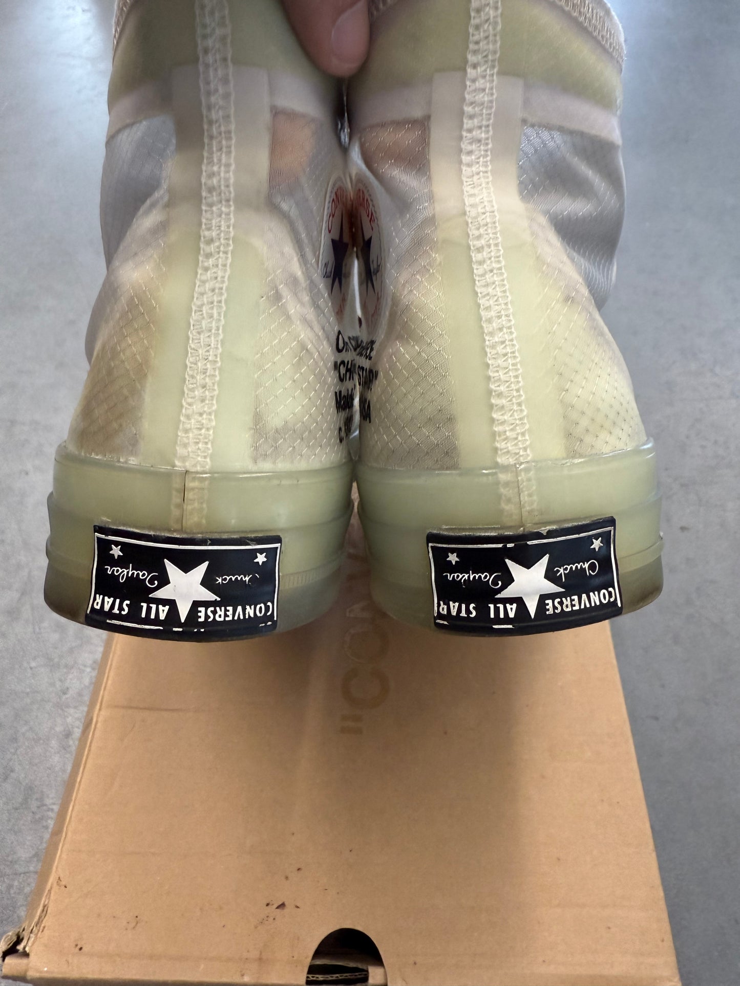 2018 SIZE 8.5 CONVERSE CHUCK 70 OFF-WHITE THE TEN (PRE-OWNED + OG ALL)