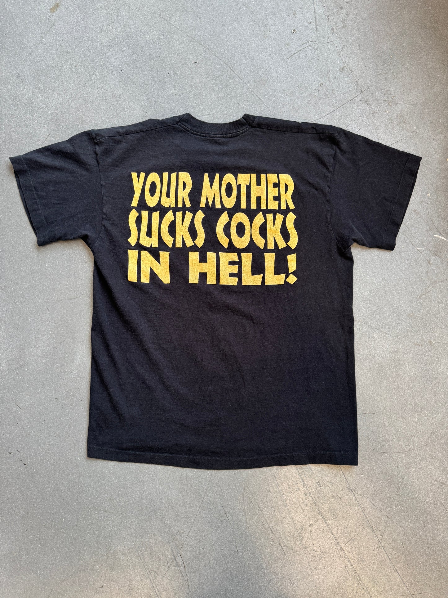 90’S THE EXORCIST “YOUR MOTHER SUCKS COCKS IN HELL!” TEE