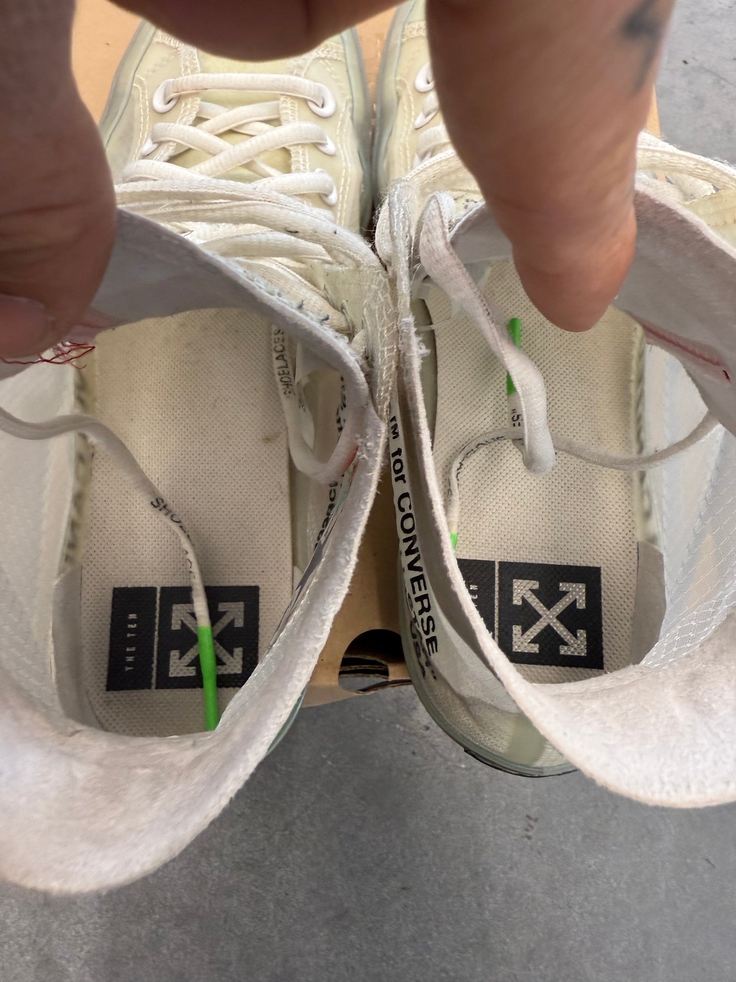 2018 SIZE 8.5 CONVERSE CHUCK 70 OFF-WHITE THE TEN (PRE-OWNED + OG ALL)