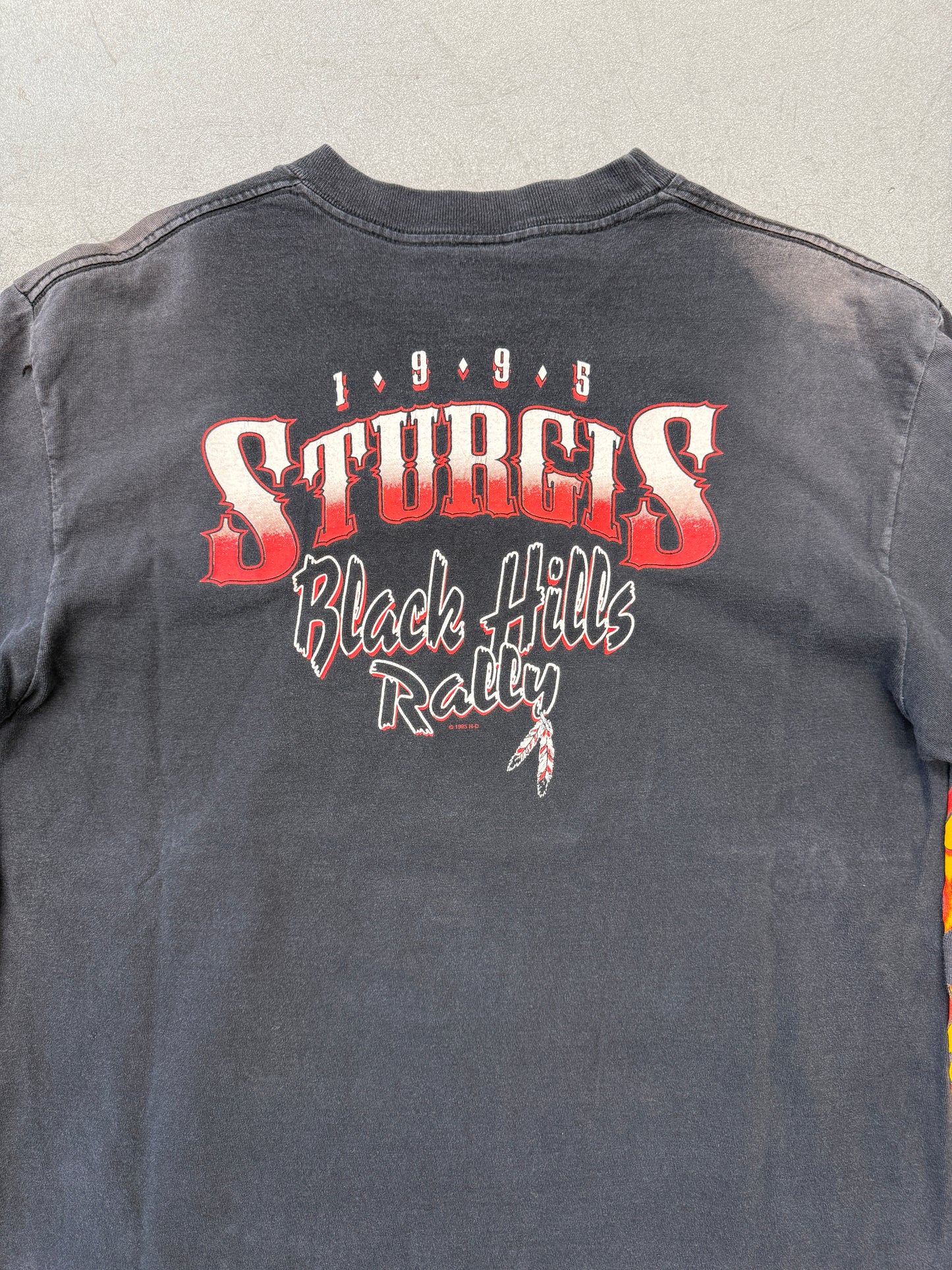 1995 HARLEY-DAVIDSON STURGIS "BLACK HILLS RALLY" LS FLAMES TEE