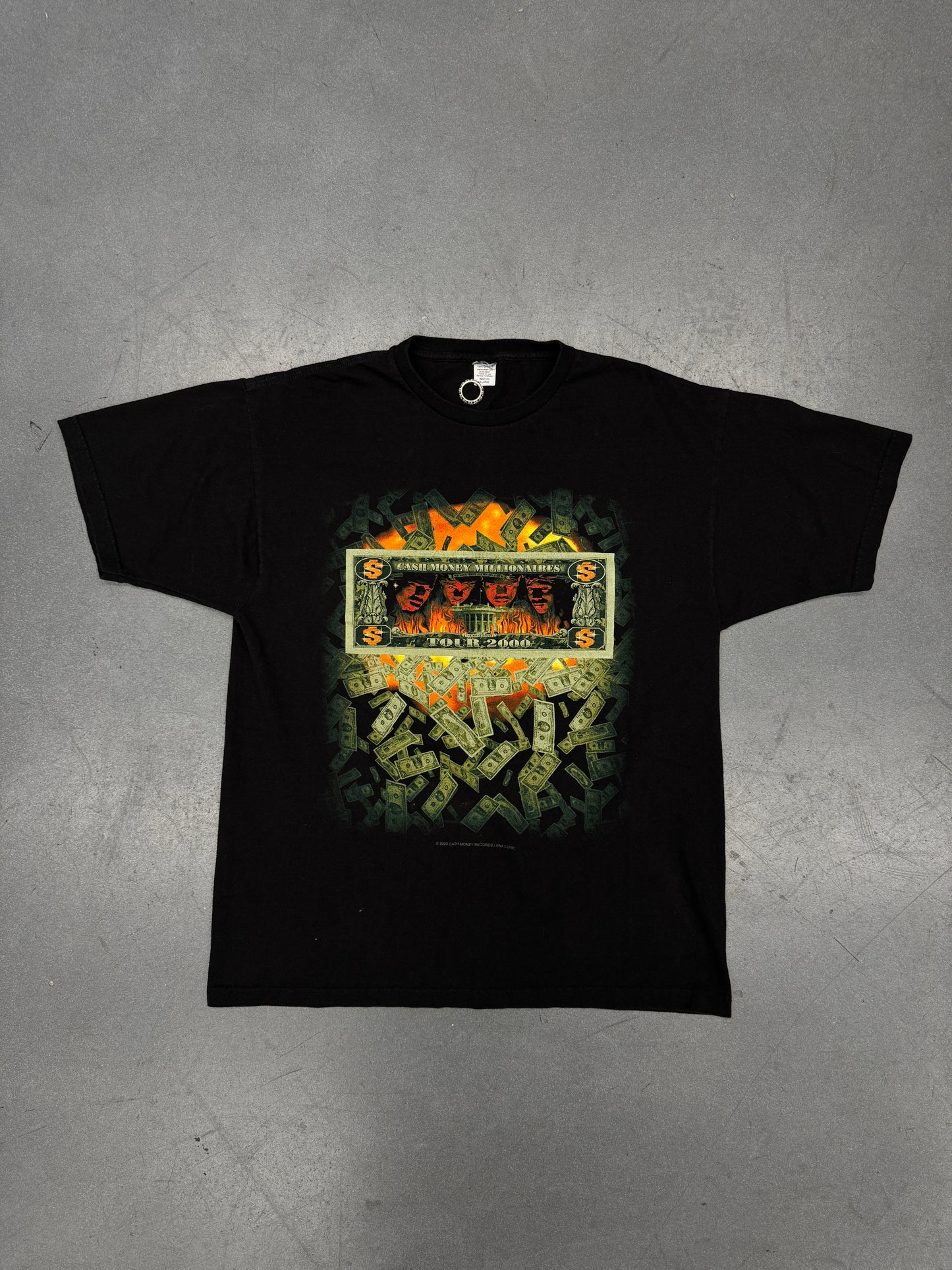 2000 CASH MONEY MILLIONAIRES TOUR DOLLAR BILL TEE (MADE IN USA TAG)