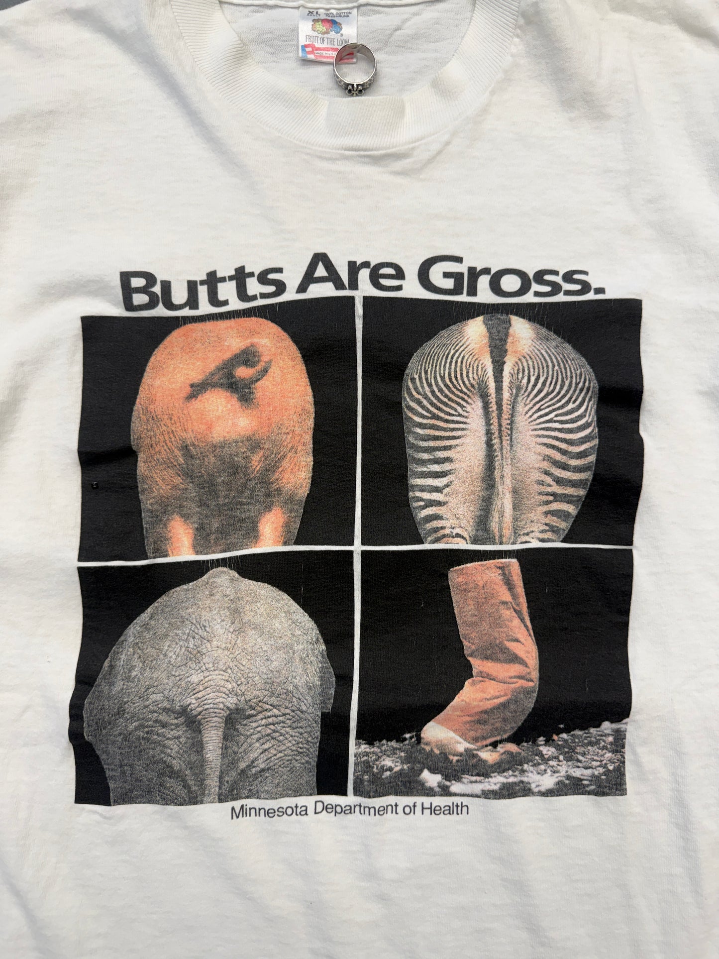 90S "BUTTS ARE GROSS" MINNESOTA DEPARTMENT OF HEALTH TEE (FOTL TAG)
