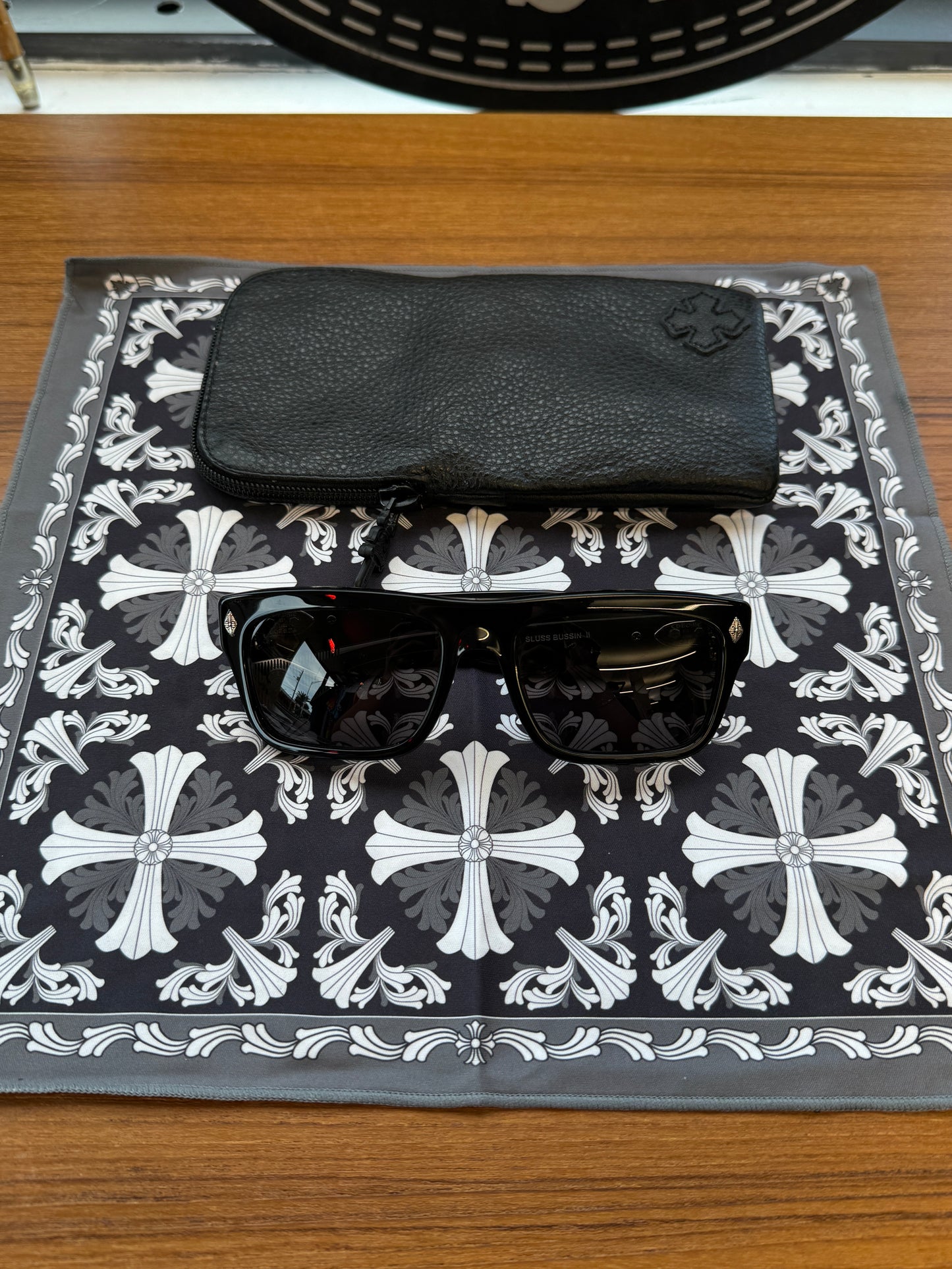 CHROME HEARTS SLUSS BUSSIN II BLACK SUNGLASSES + SILVER HARDWARE (COMES WITH CASE)