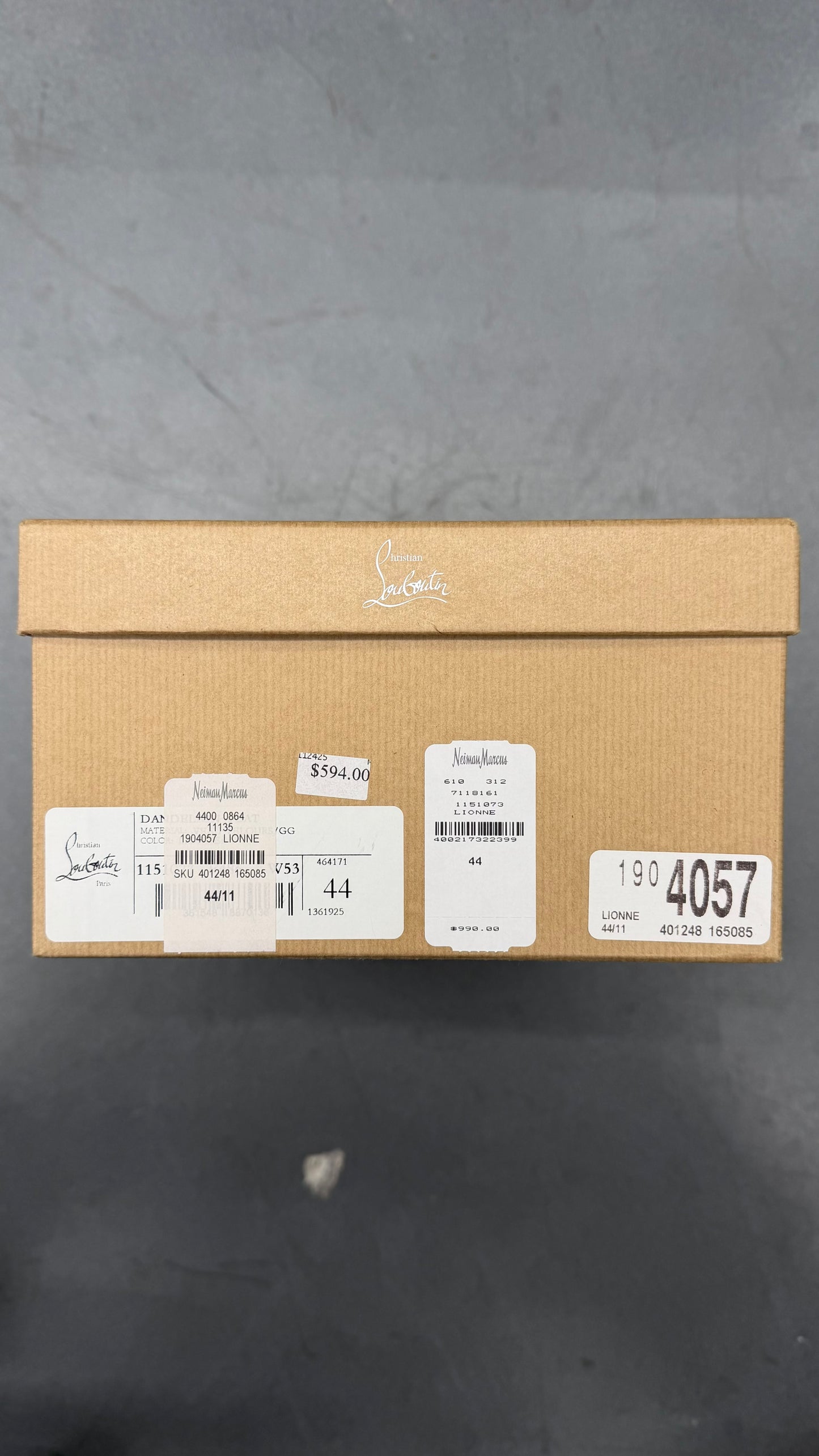 SIZE 44 CHRISTIAN LOUBOUTIN DANDELION FLAT 'LIONNE' MENS SHOES (W/BOX)