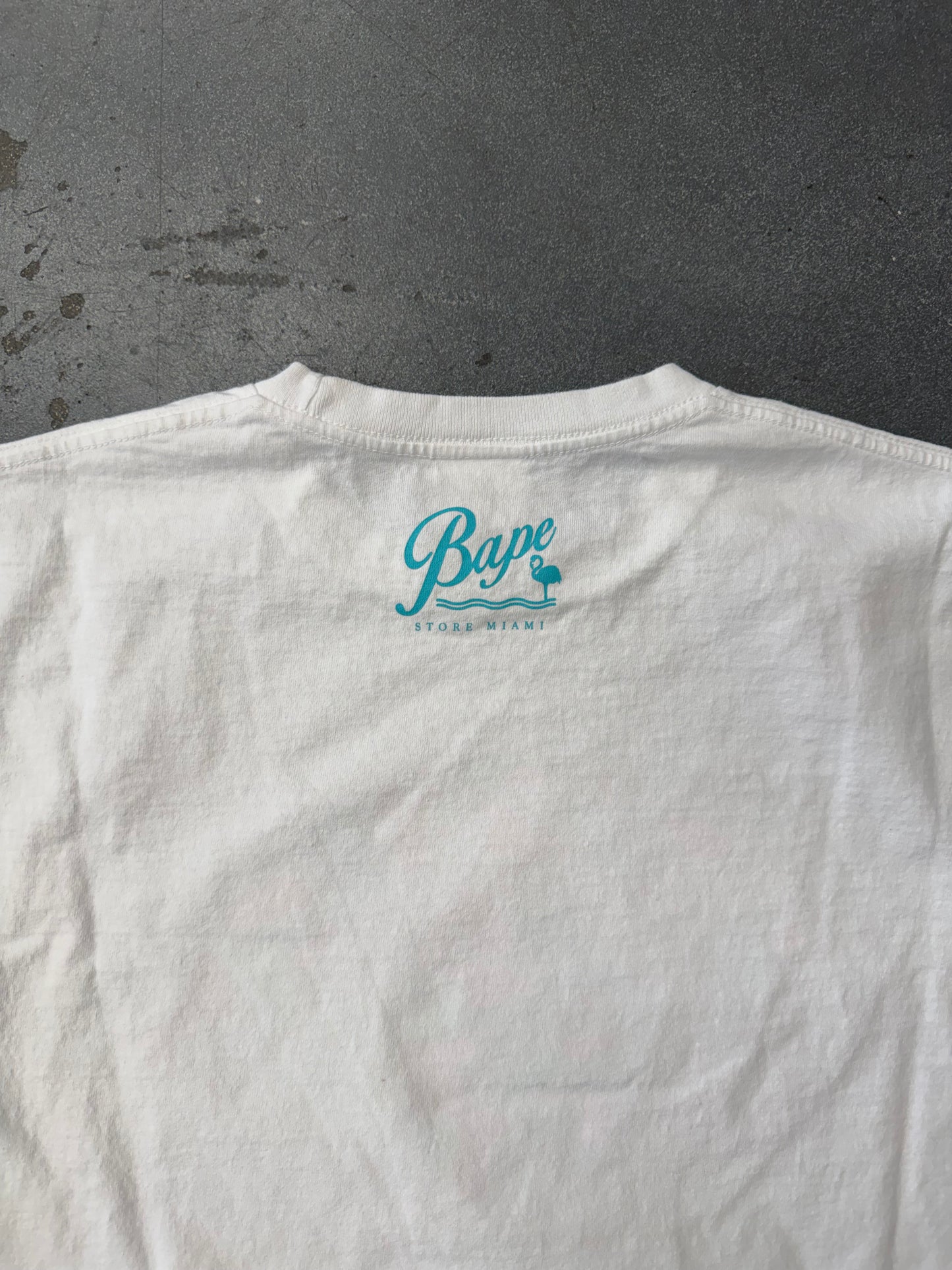 BAPE STORE MIAMI COLLEGE TEE - WHITE