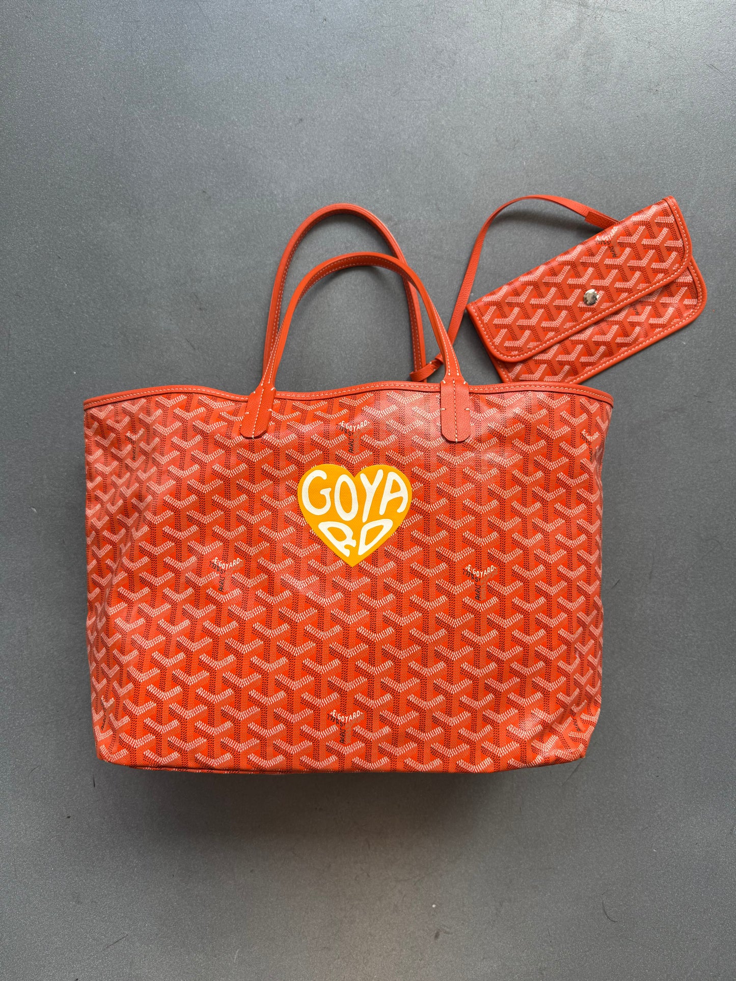 GOYARD SAINT LOUIS COATED CANVAS TOTE BAG (ORANGE)