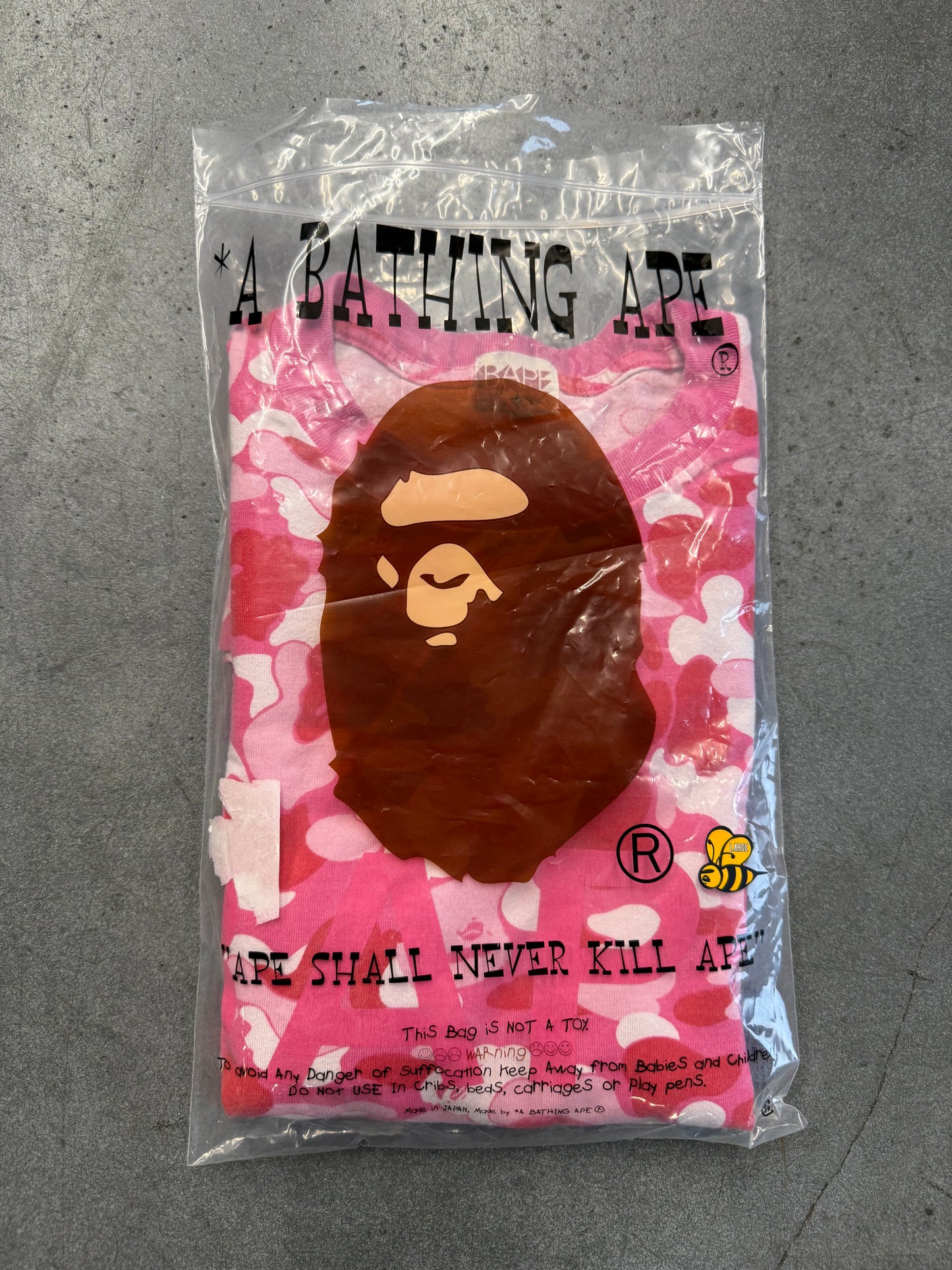 VINTAGE A BATHING APE BAPE ABC CAMO TEE - PINK (XL)
