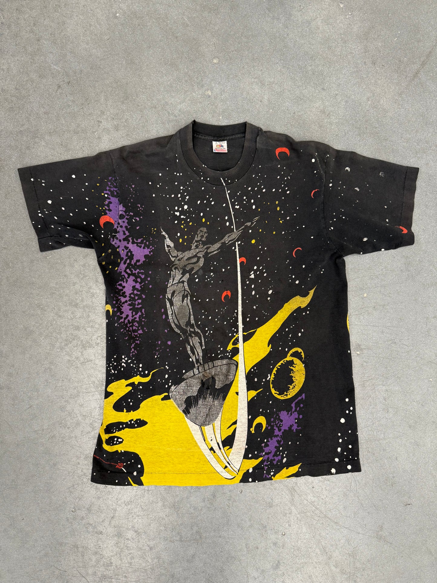 MARVEL COMICS 1994 SILVER SURFER MEGA PRINT TEE (FOTL TAG)