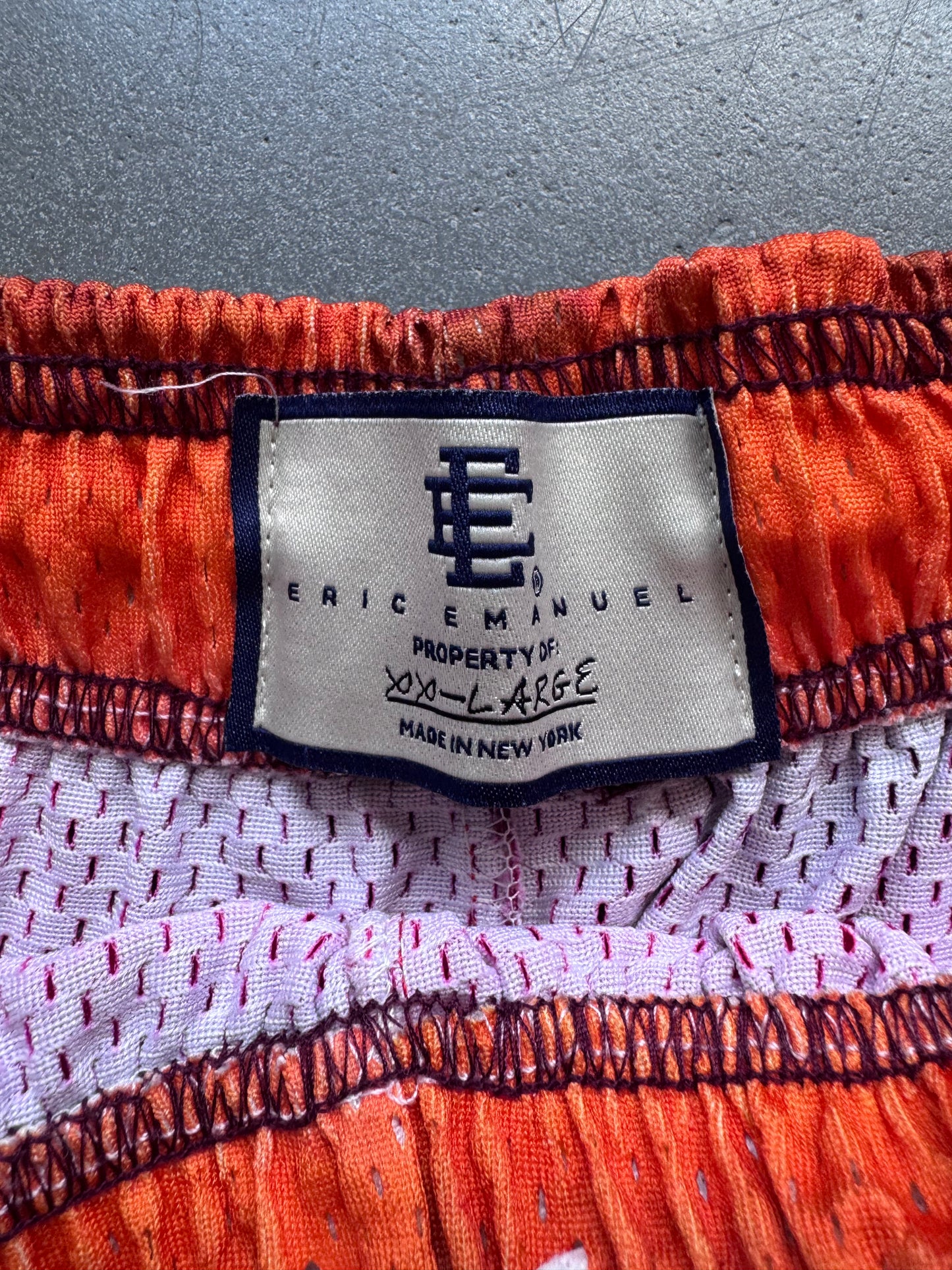 ERIC EMANUEL EE PURPLE/YELLOW/ORANGE STRIPE SHORTS