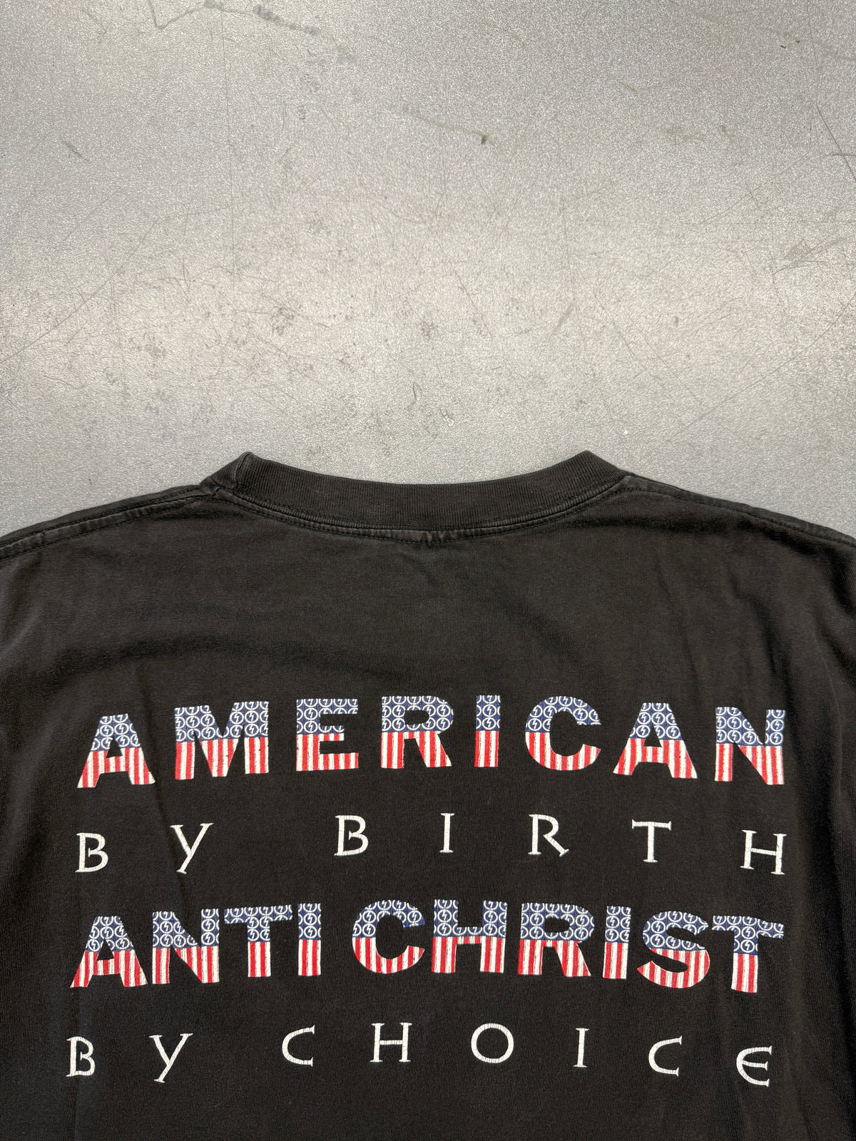 1997 MARILYN MANSON AMERICAN BY BIRTH ANTICHRIST BY CHOICE TEE (WINTERLAND TAG)