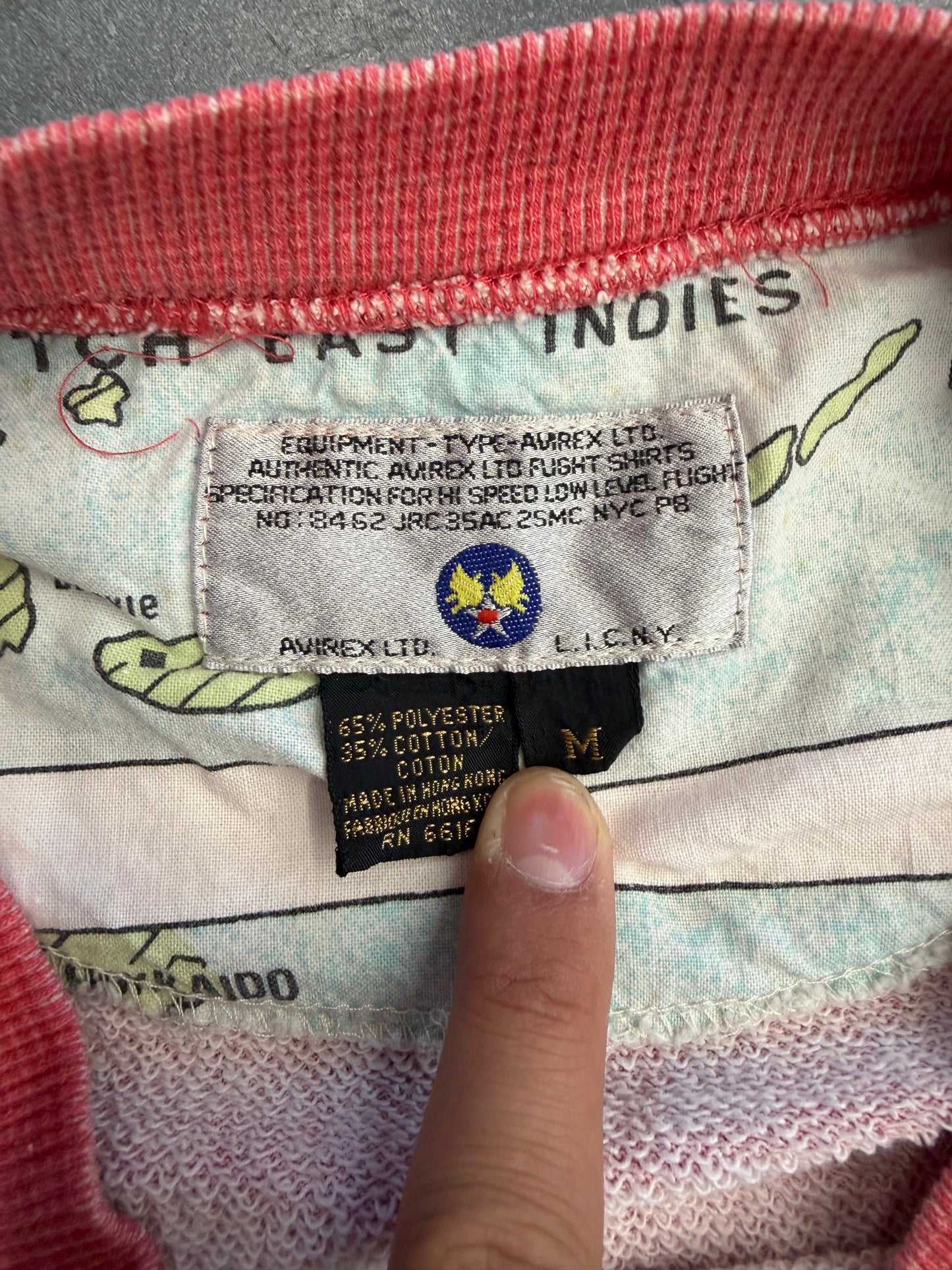 1987 "MOUNT 'N RIDE" ENGLAND 1944 CREWNECK (AVIREX LTD. TAG)