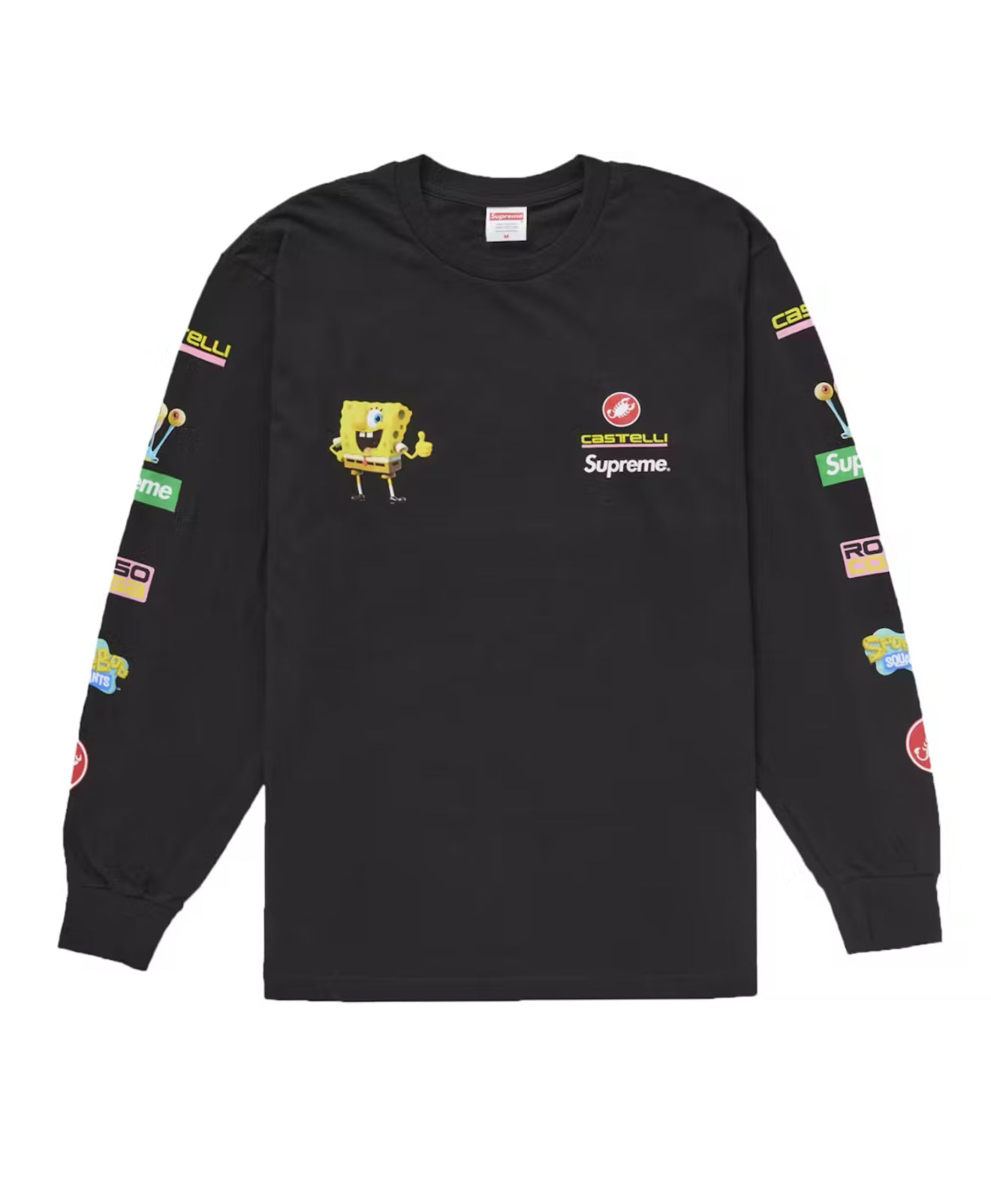 SS25 SUPREME SPONGEBOB CASTELLI RACING LONG SLEEVE TEE BLACK - LARGE