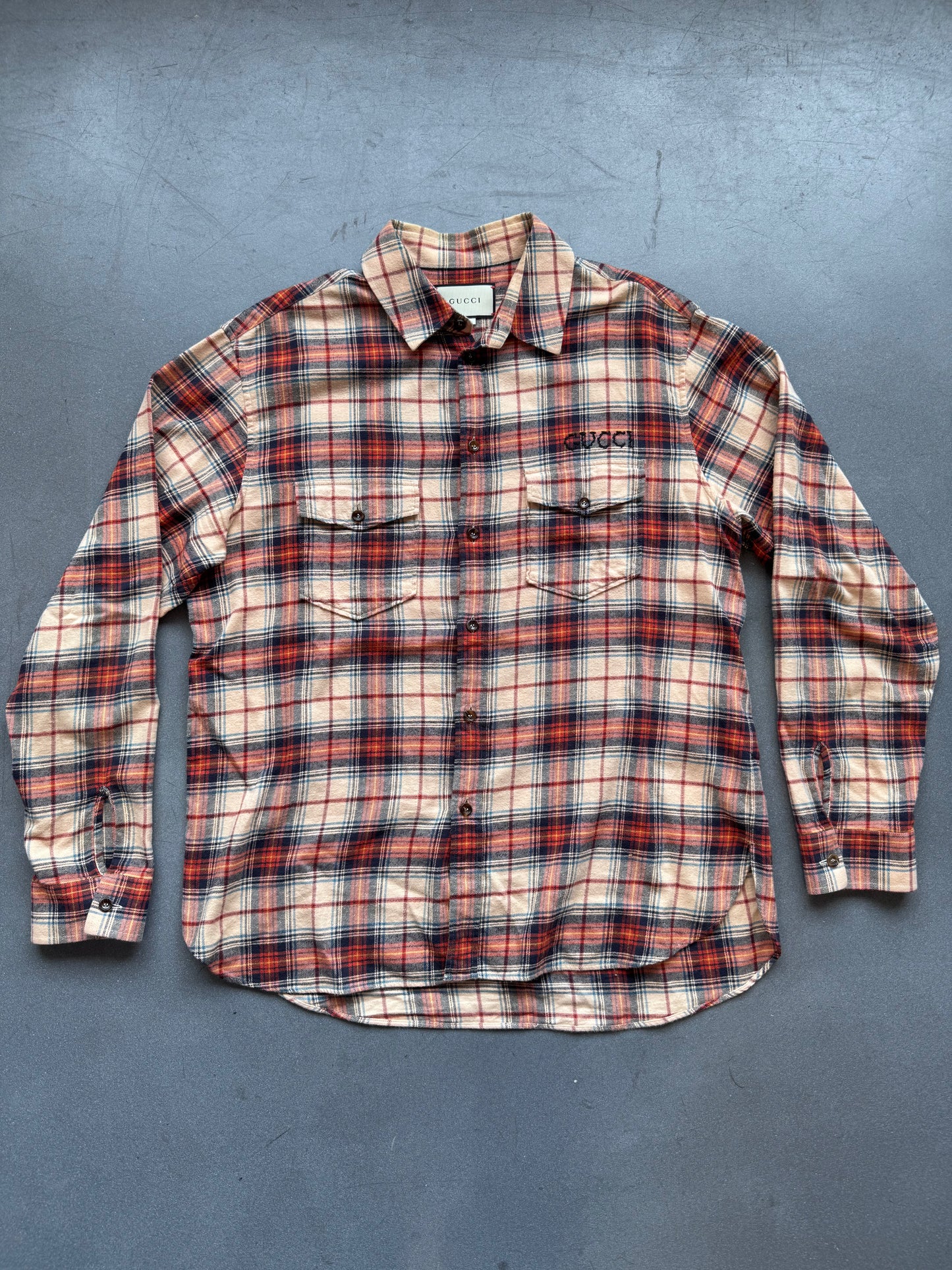 GUCCI X PARAMOUNT BUTTON-UP FLANNEL LS SHIRT - XL