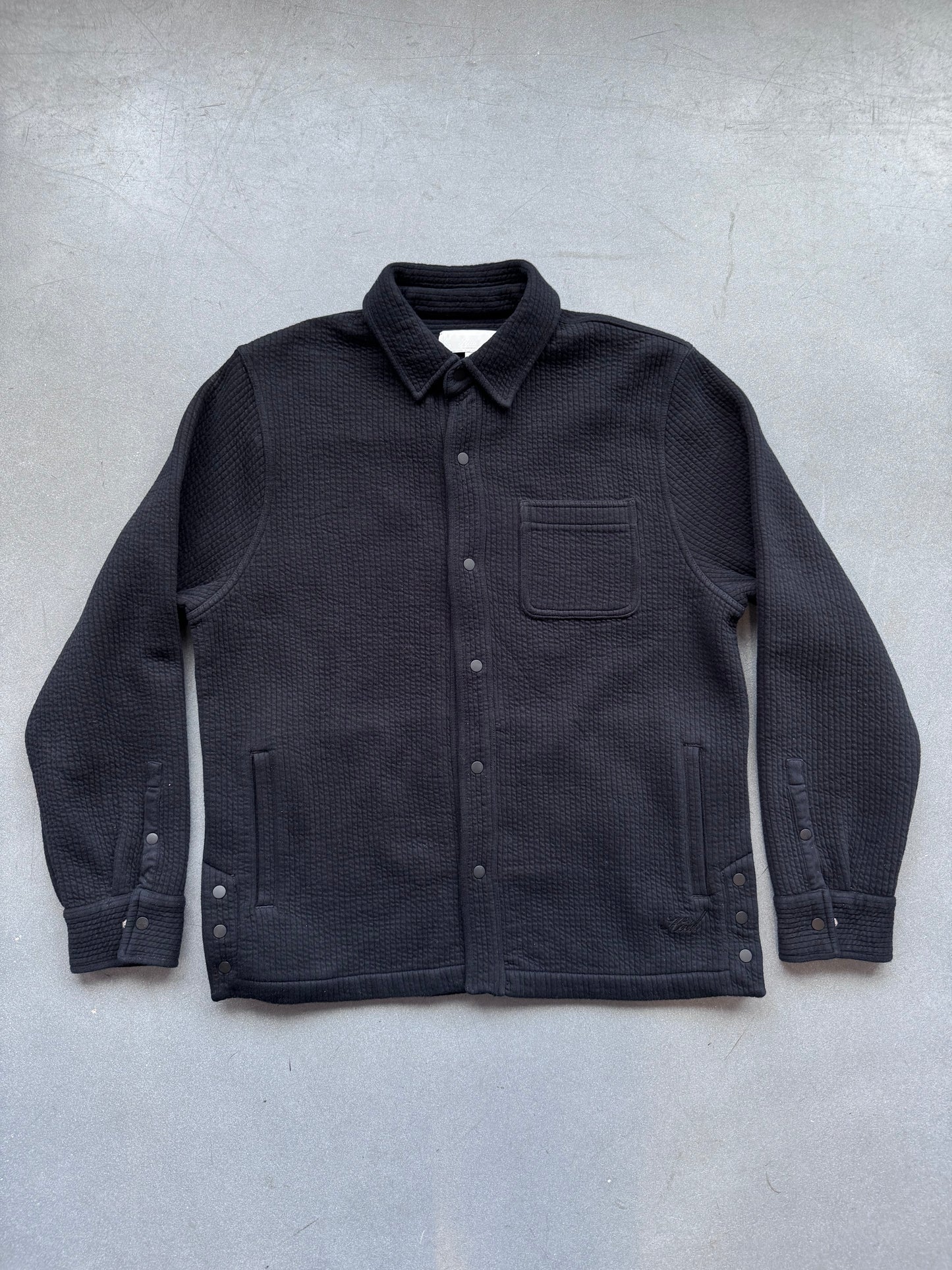 FW24 KITH CHUNKY KNIT GINZA CARDIGAN TINCTURE HEATHER BLACK (S)