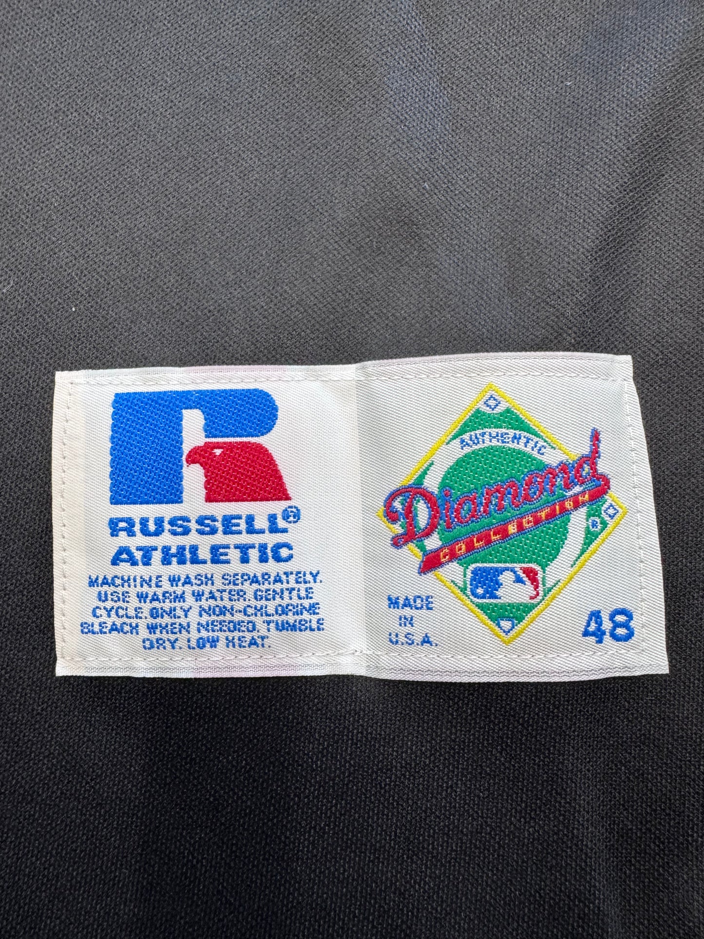 1999 FLORIDA MARLINS "TURN AHEAD THE CLOCK" RUSSELL ATHLETIC DIAMOND COLLECTION NYLON 3/4 SLEEVE JERSEY (DEMPSTER 46)