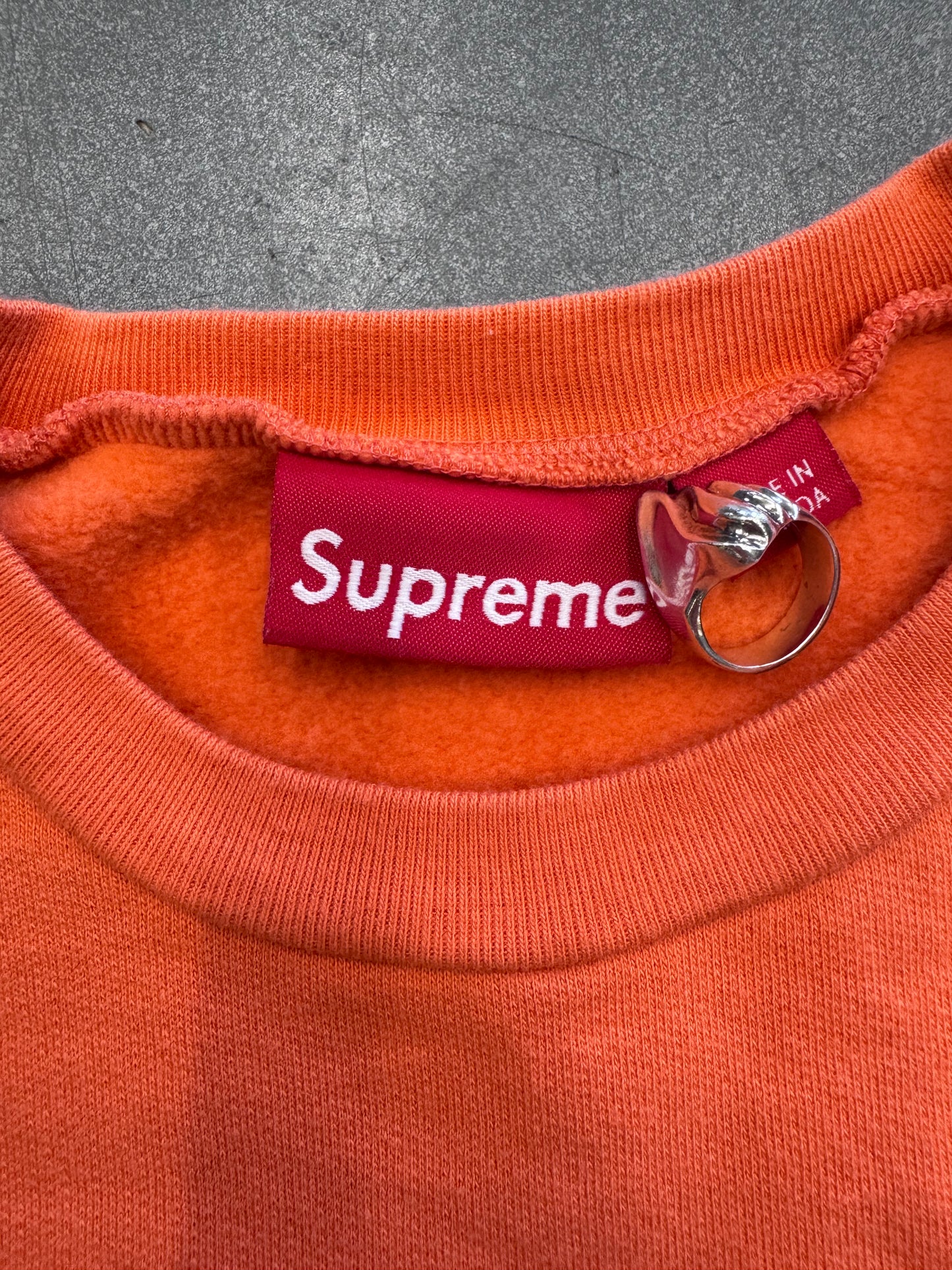 SS11 SUPREME PIPELINE CREWNECK SWEATER - ORANGE/NAVY