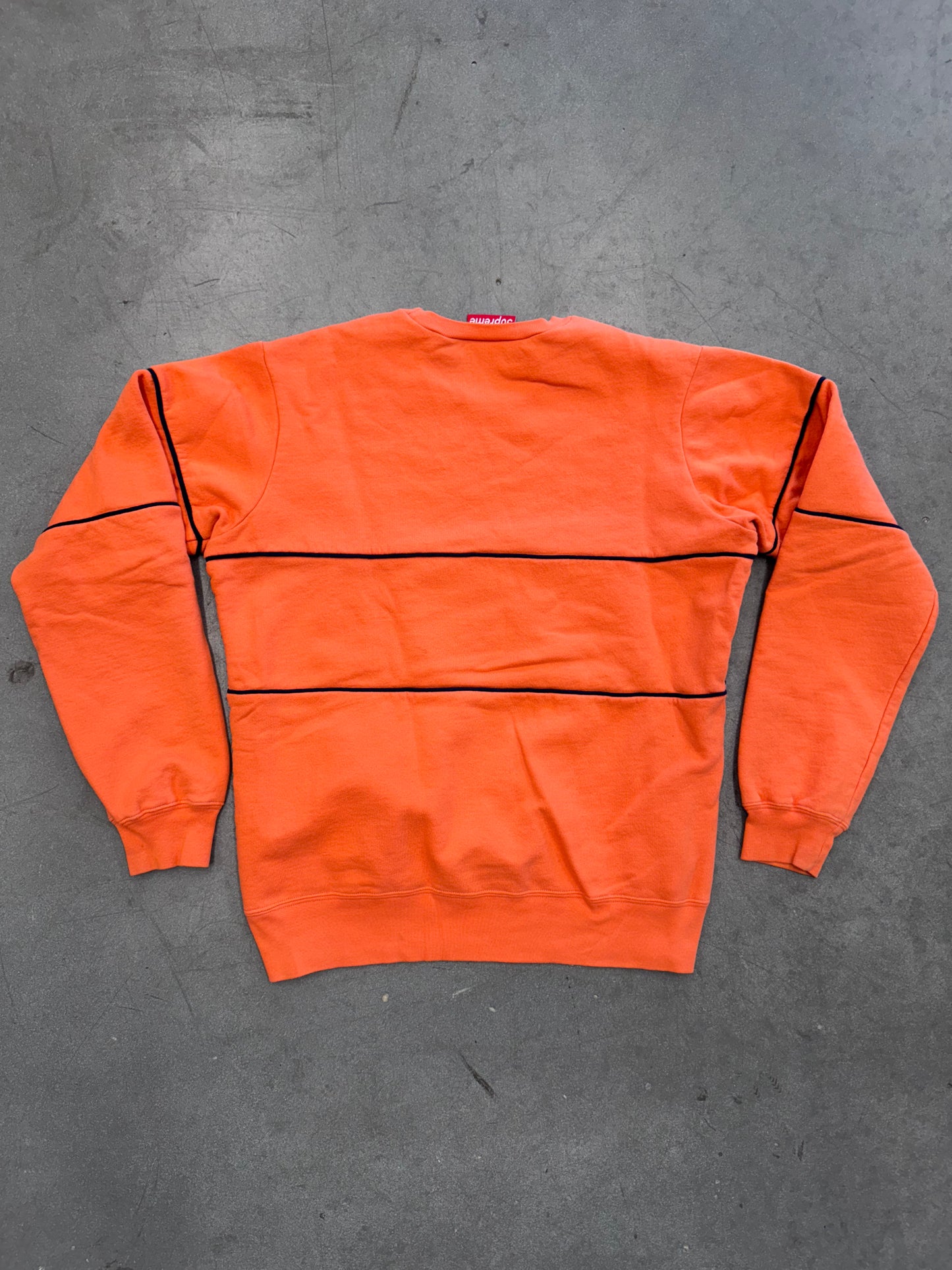 SS11 SUPREME PIPELINE CREWNECK SWEATER - ORANGE/NAVY