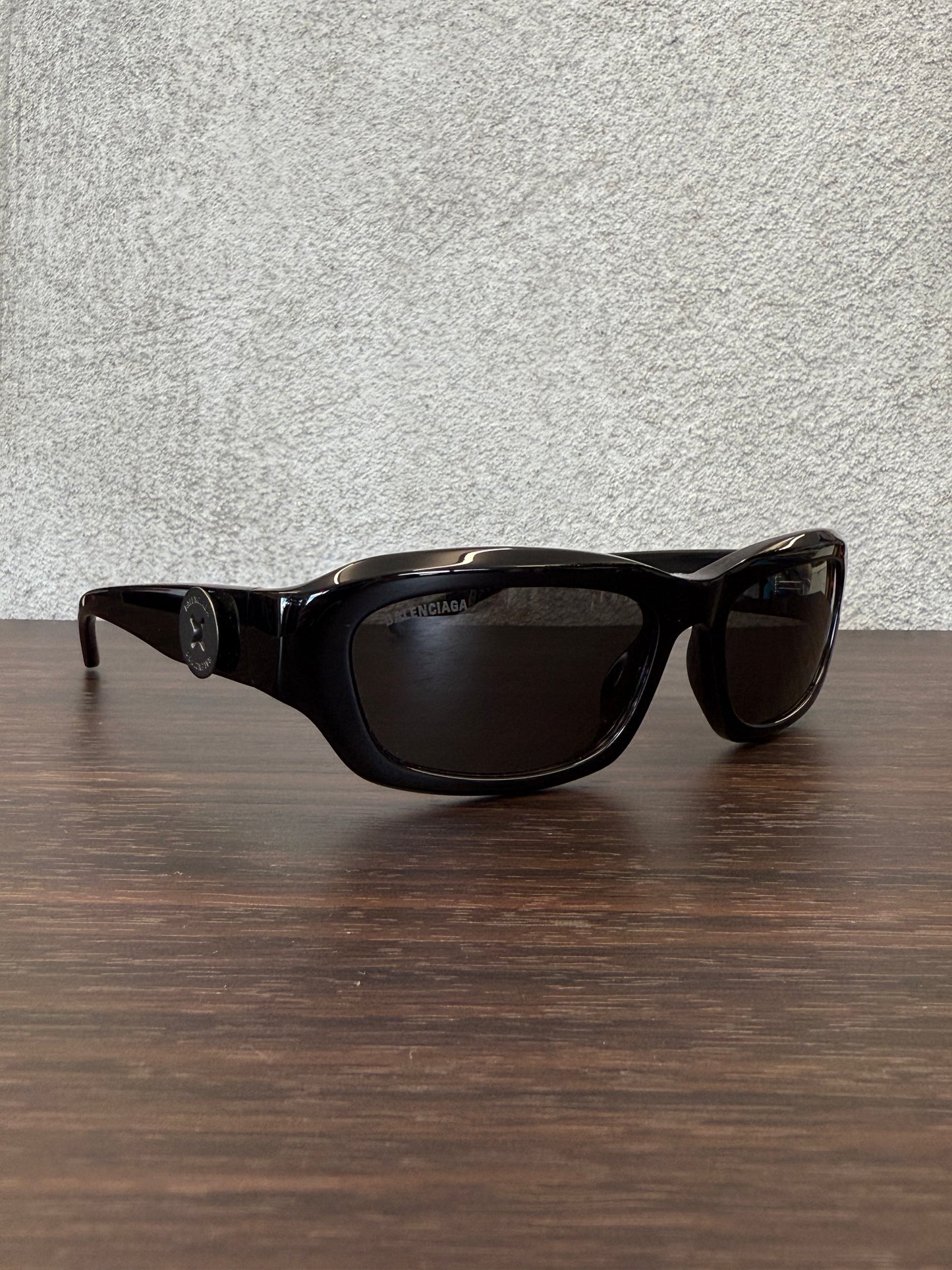 BALENCIAGA BOLT RECTANGLE SUNGLASSES - BLACK (NEW MISSING CASE)