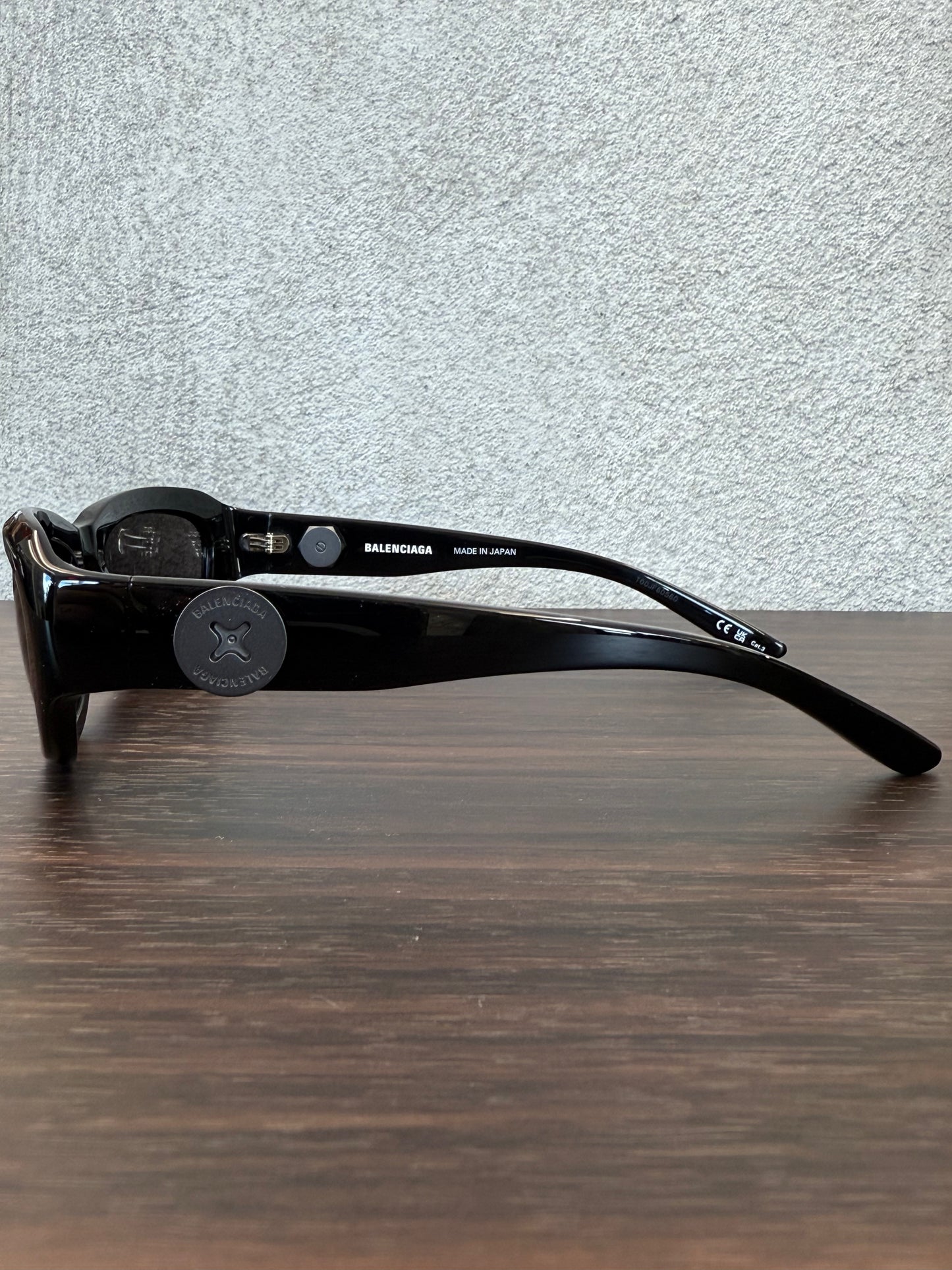 BALENCIAGA BOLT RECTANGLE SUNGLASSES - BLACK (NEW MISSING CASE)