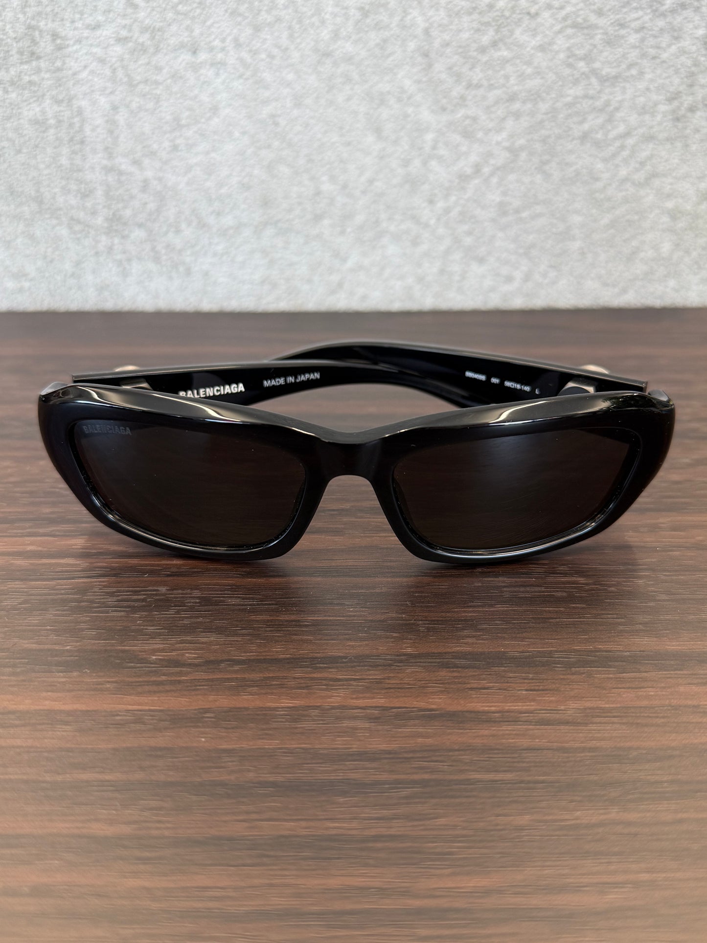BALENCIAGA BOLT RECTANGLE SUNGLASSES - BLACK (NEW MISSING CASE)