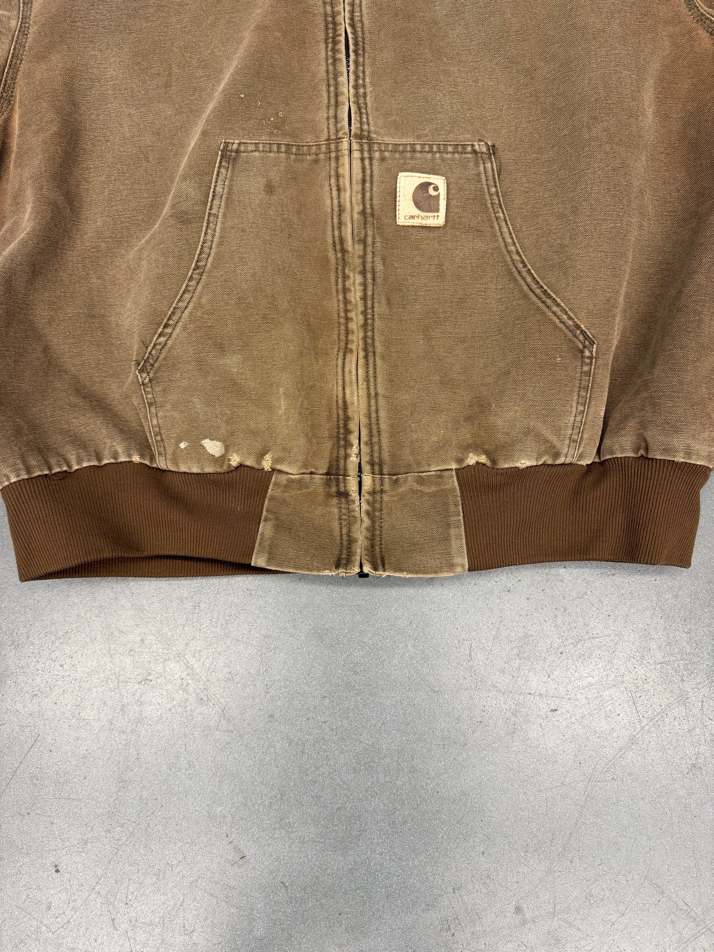 80S CARHARTT HOODED ZIP UP WORKWEAR JACKET (JQ282)